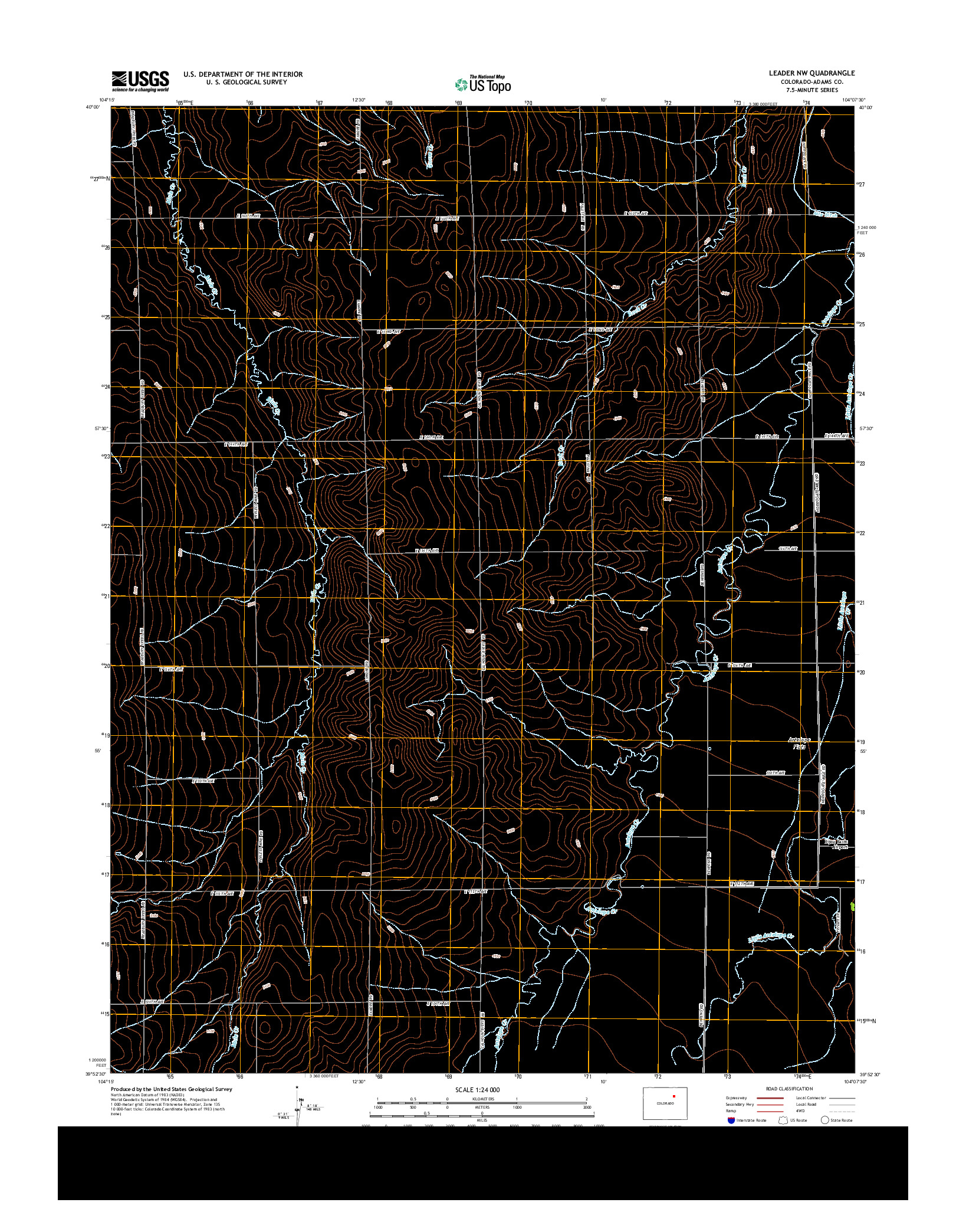 USGS US TOPO 7.5-MINUTE MAP FOR LEADER NW, CO 2013