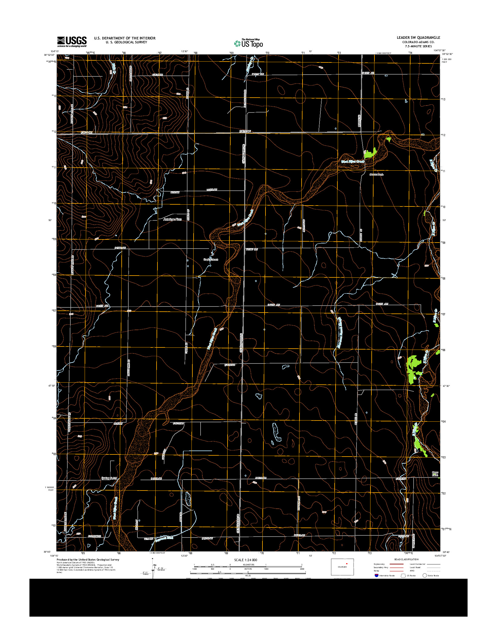 USGS US TOPO 7.5-MINUTE MAP FOR LEADER SW, CO 2013