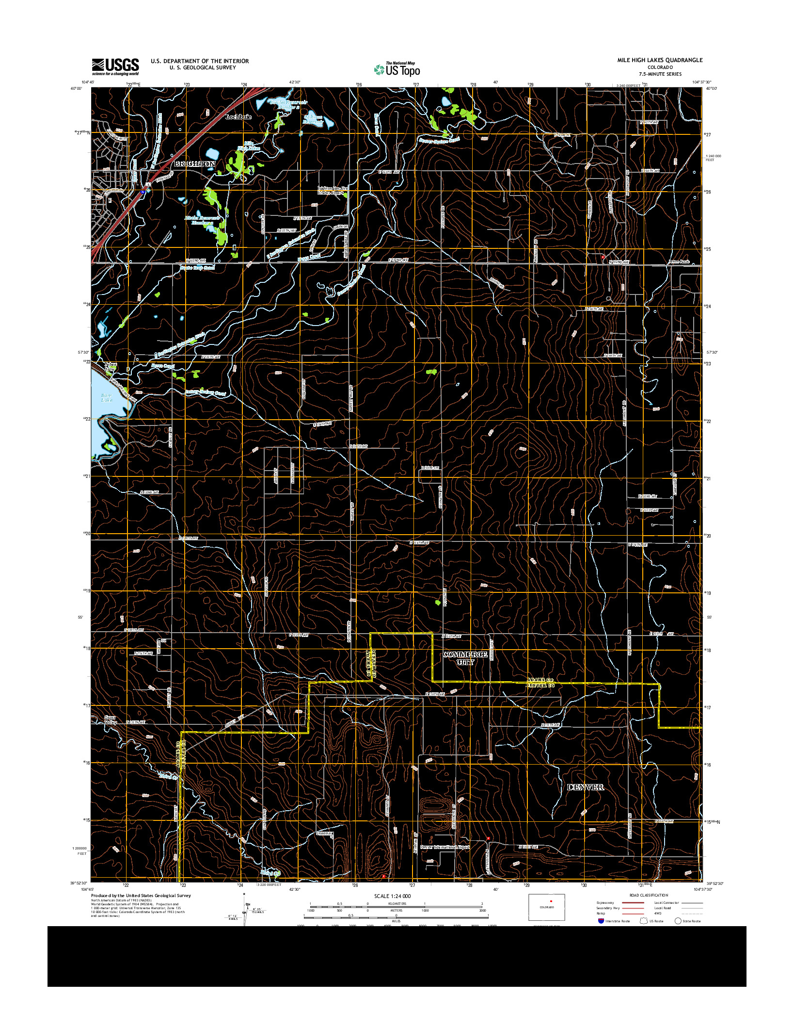 USGS US TOPO 7.5-MINUTE MAP FOR MILE HIGH LAKES, CO 2013