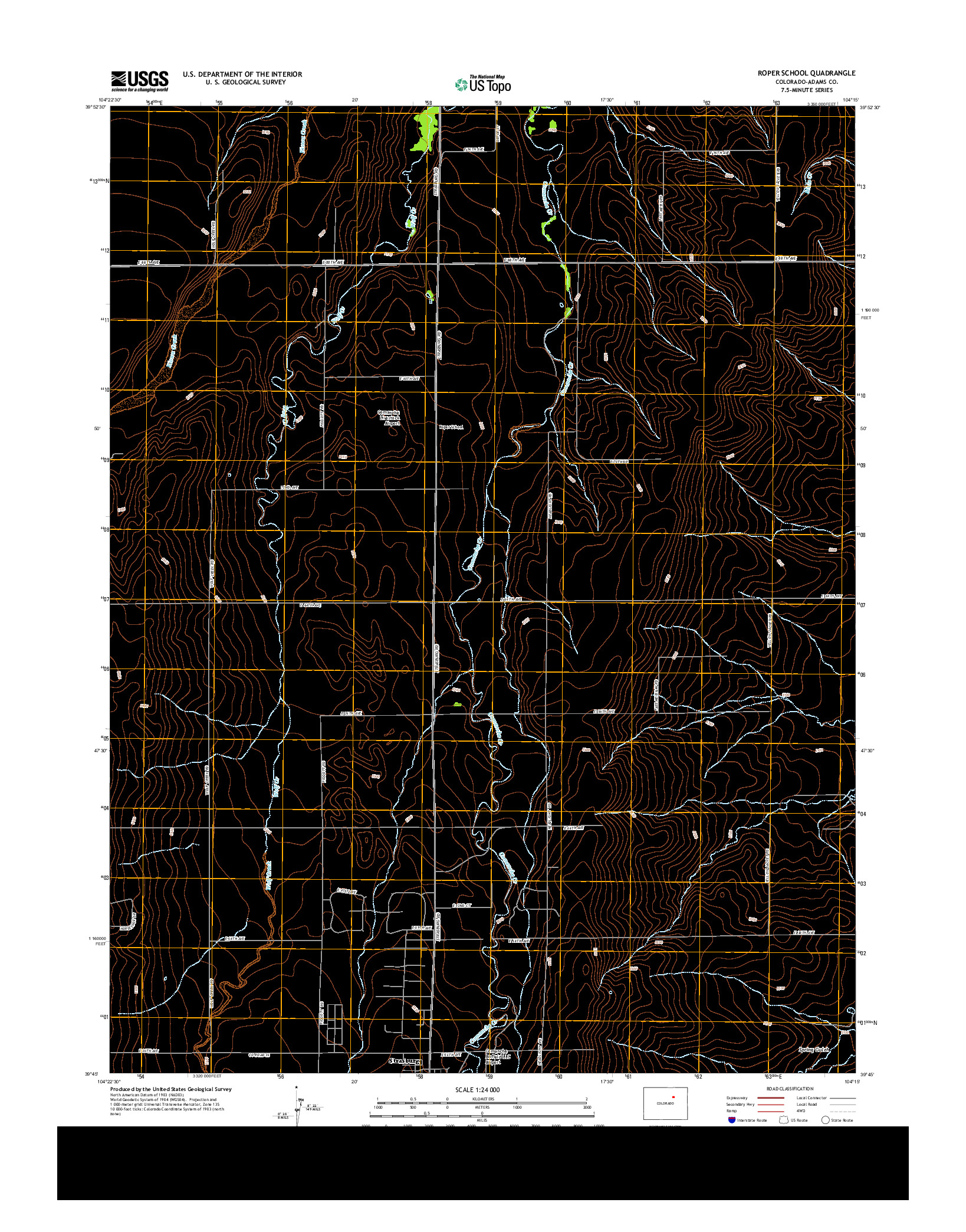 USGS US TOPO 7.5-MINUTE MAP FOR ROPER SCHOOL, CO 2013