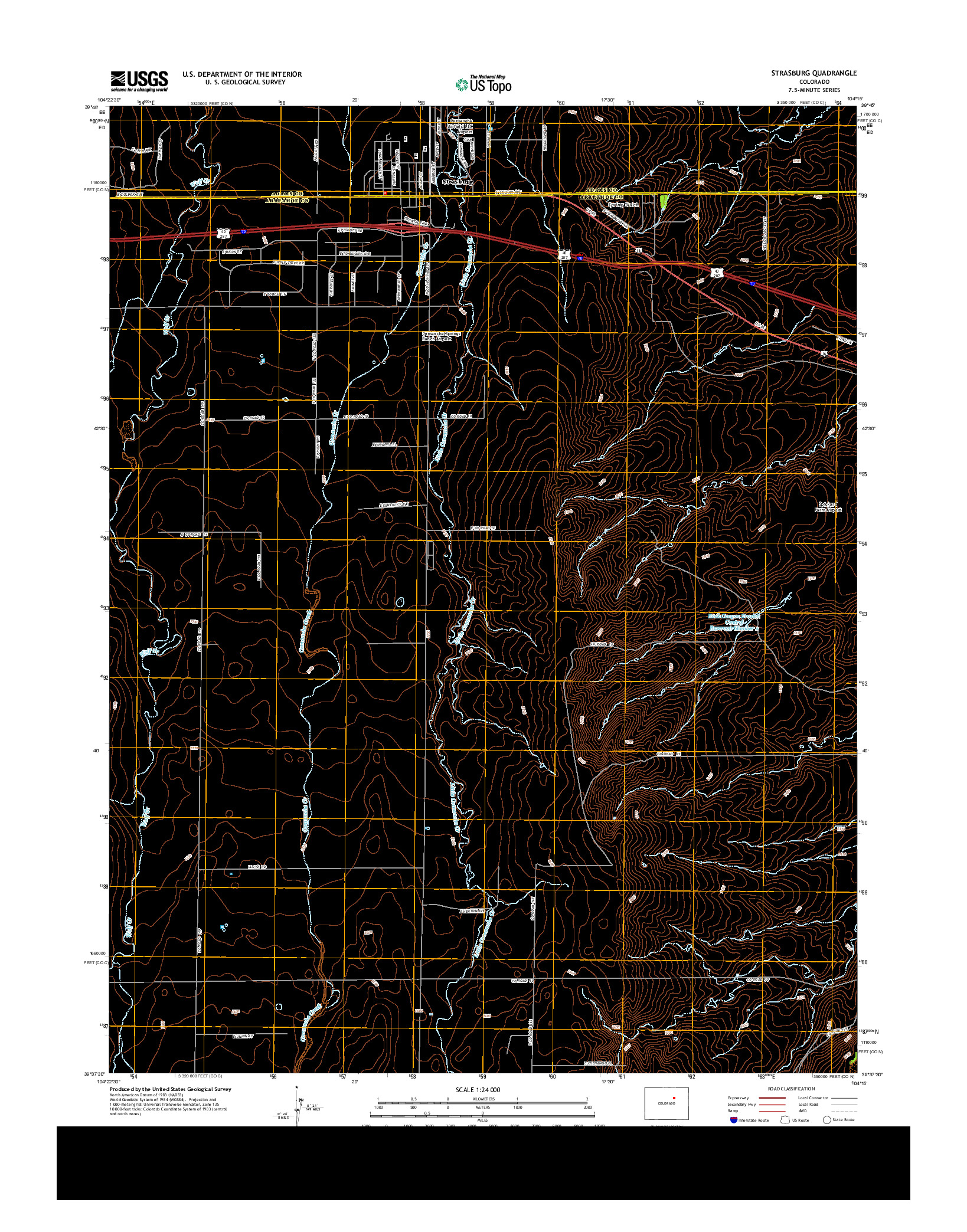 USGS US TOPO 7.5-MINUTE MAP FOR STRASBURG, CO 2013