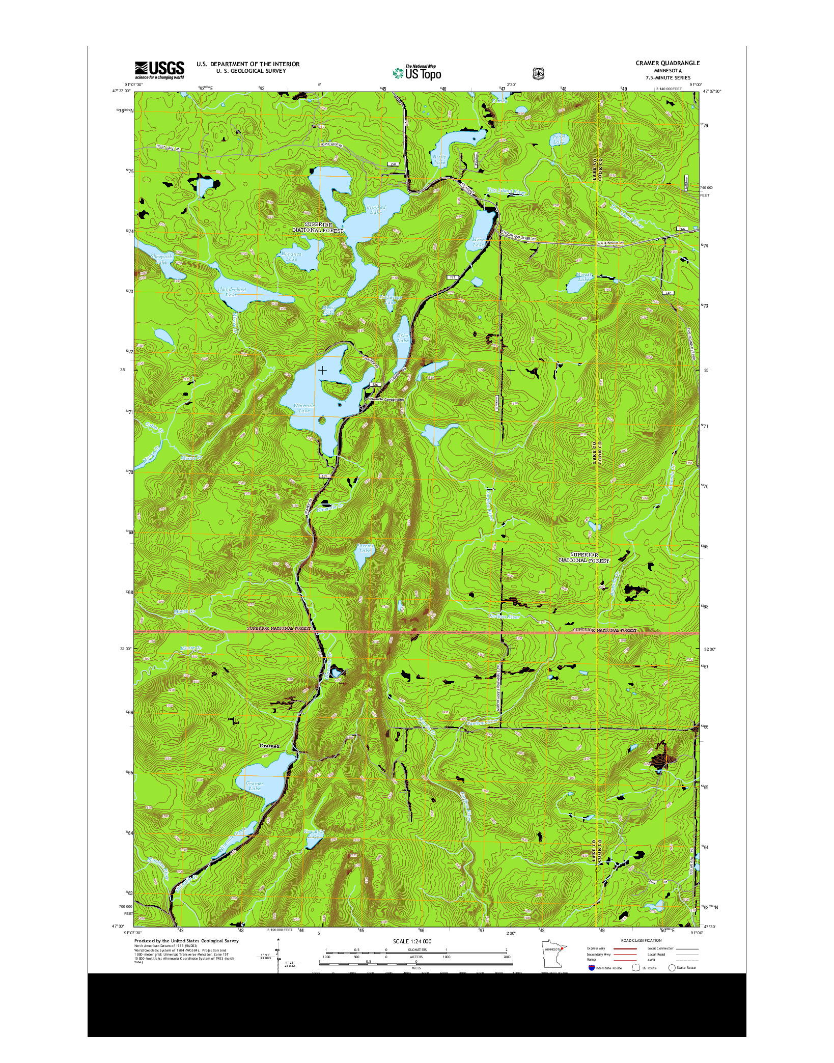 USGS US TOPO 7.5-MINUTE MAP FOR CRAMER, MN 2013