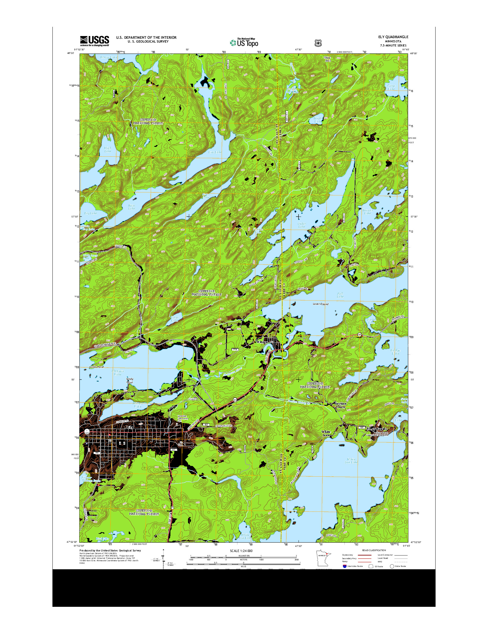 USGS US TOPO 7.5-MINUTE MAP FOR ELY, MN 2013