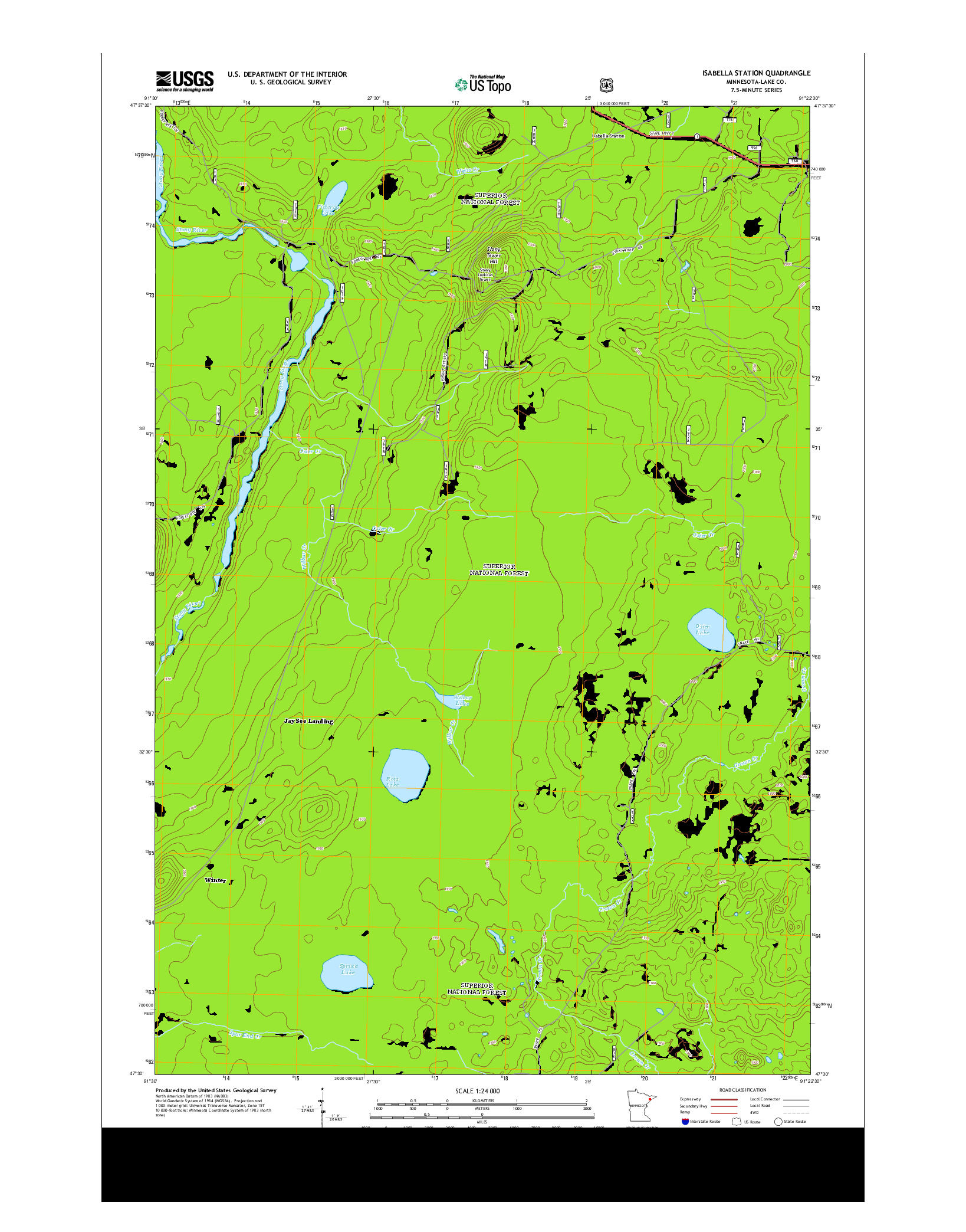 USGS US TOPO 7.5-MINUTE MAP FOR ISABELLA STATION, MN 2013