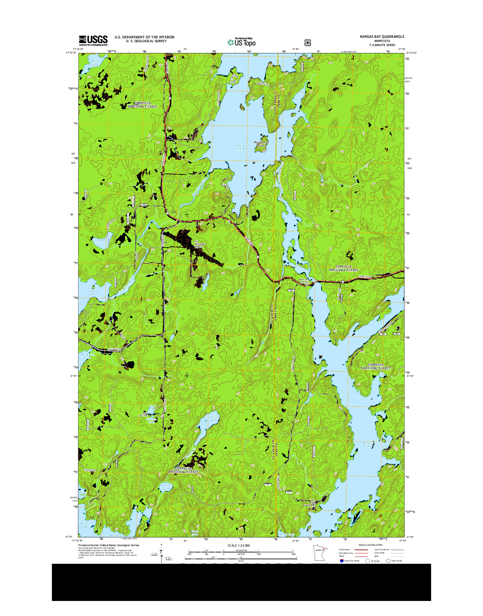 USGS US TOPO 7.5-MINUTE MAP FOR KANGAS BAY, MN 2013