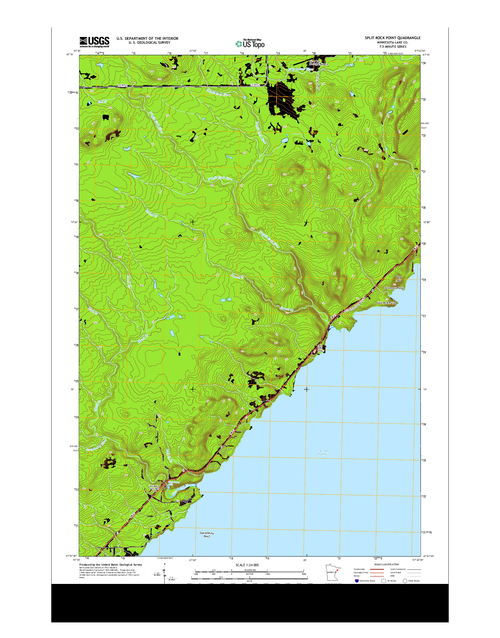 USGS US TOPO 7.5-MINUTE MAP FOR SPLIT ROCK POINT, MN 2013