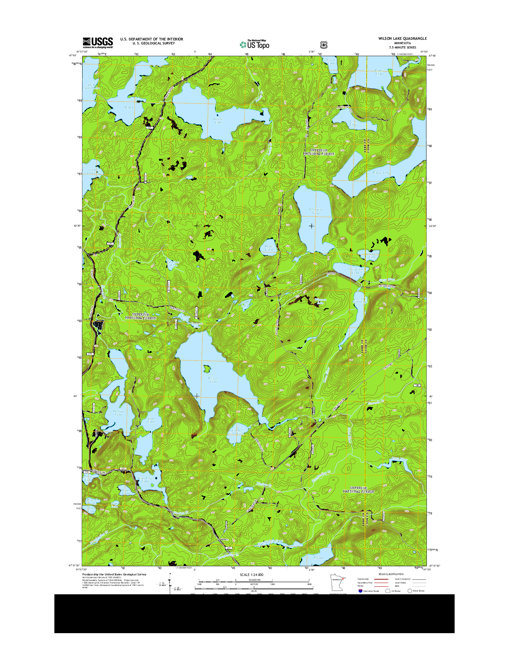 USGS US TOPO 7.5-MINUTE MAP FOR WILSON LAKE, MN 2013