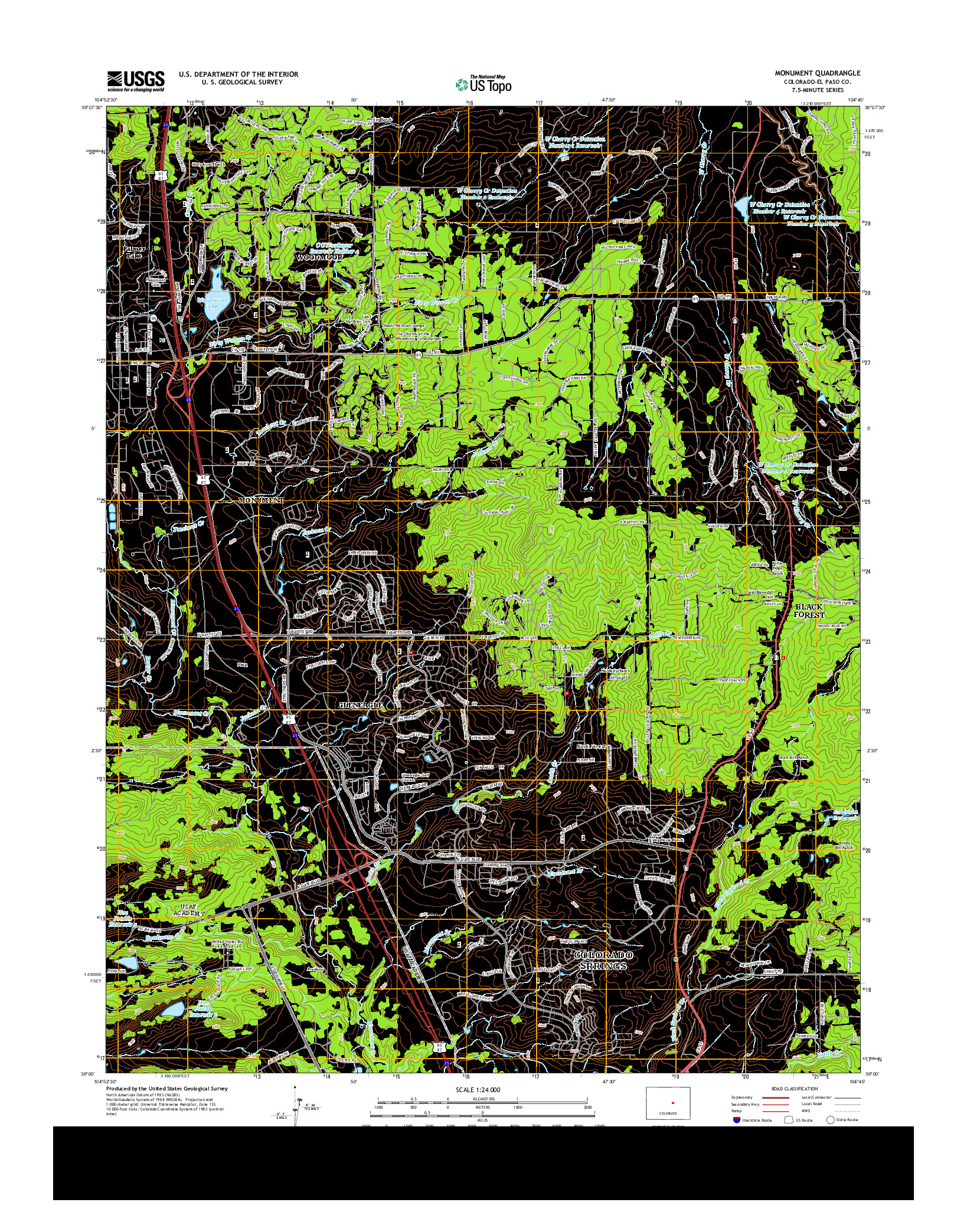 USGS US TOPO 7.5-MINUTE MAP FOR MONUMENT, CO 2013
