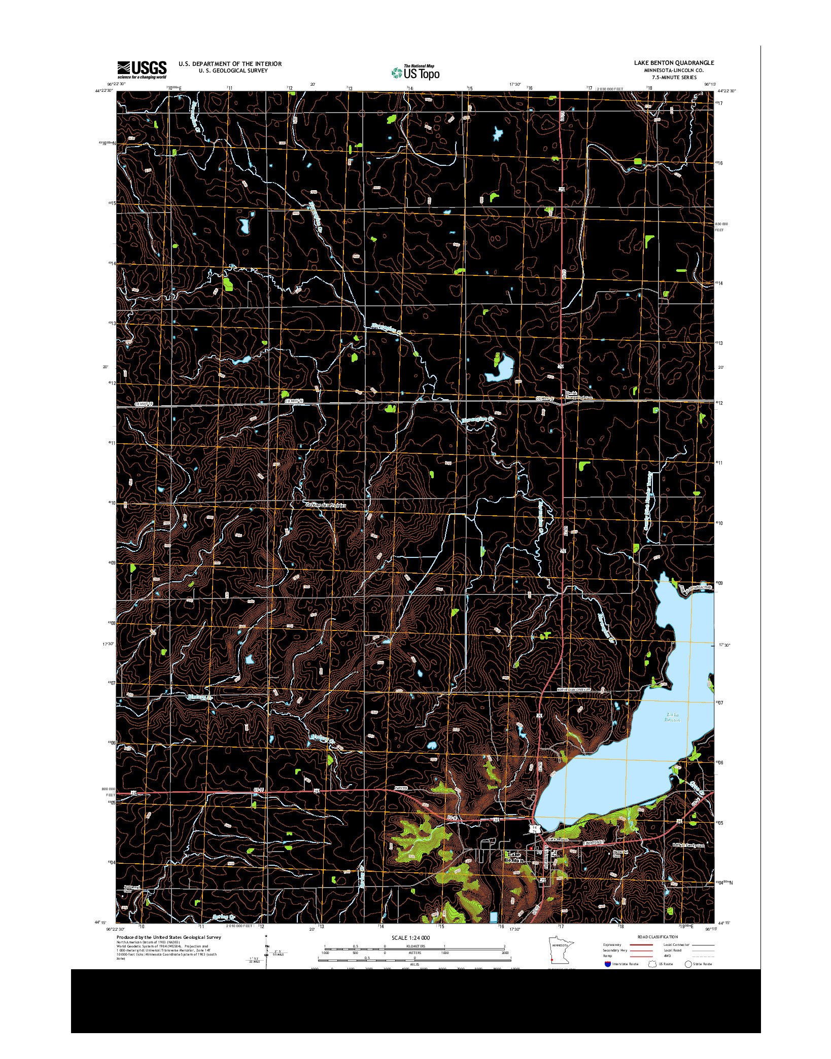 USGS US TOPO 7.5-MINUTE MAP FOR LAKE BENTON, MN 2013
