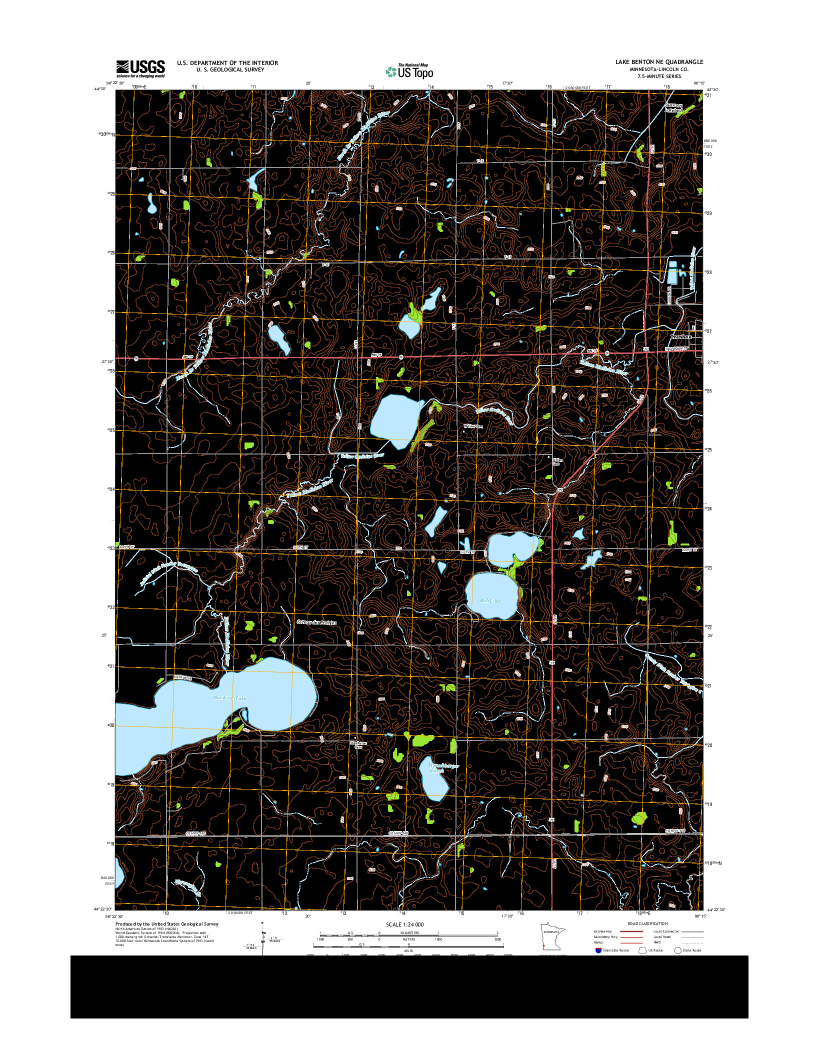 USGS US TOPO 7.5-MINUTE MAP FOR LAKE BENTON NE, MN 2013