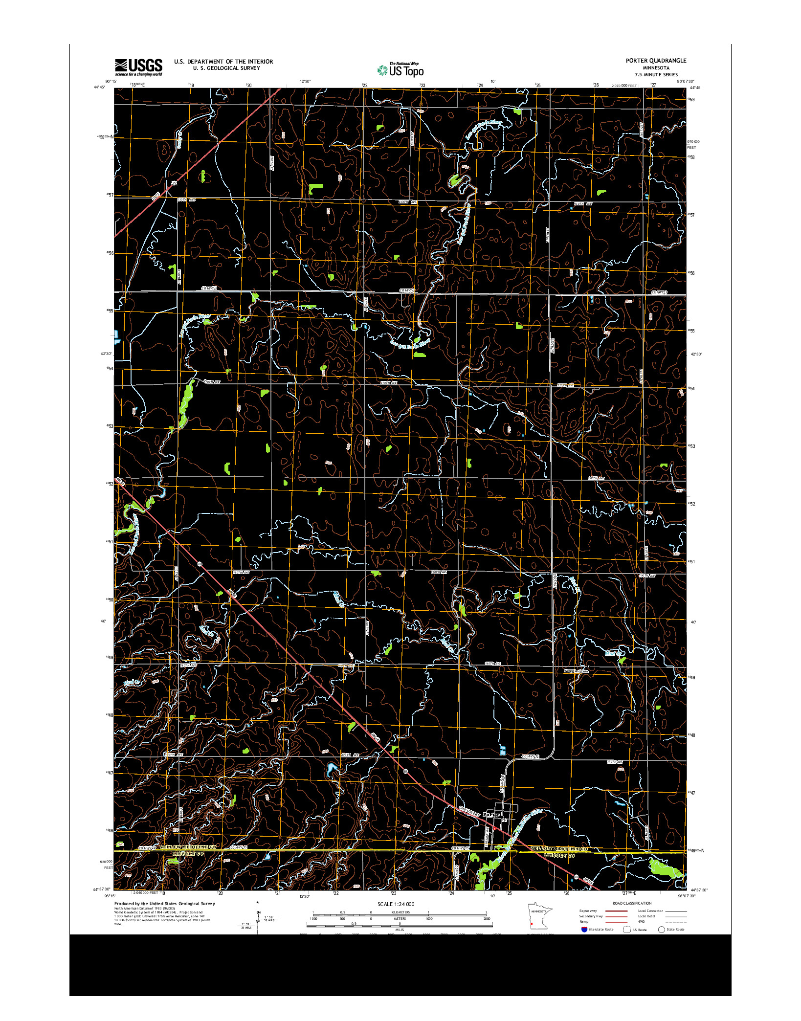 USGS US TOPO 7.5-MINUTE MAP FOR PORTER, MN 2013