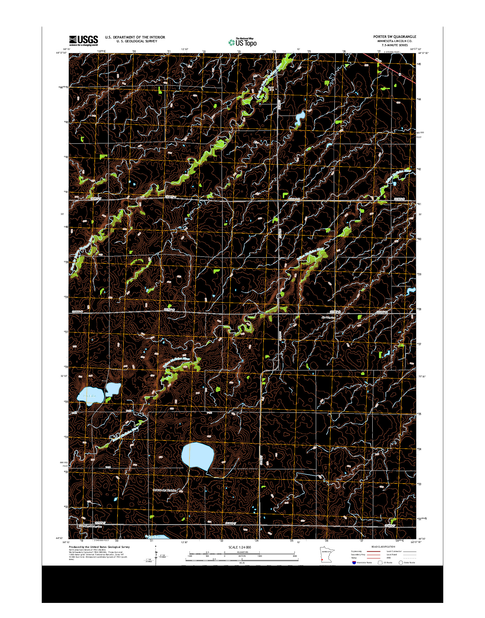 USGS US TOPO 7.5-MINUTE MAP FOR PORTER SW, MN 2013