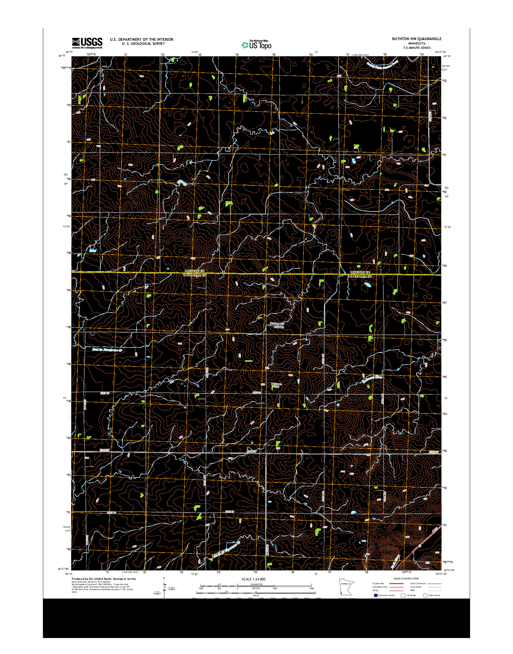 USGS US TOPO 7.5-MINUTE MAP FOR RUTHTON NW, MN 2013