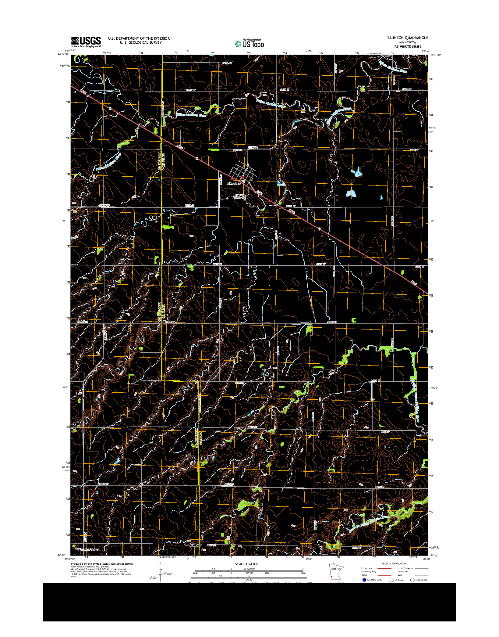 USGS US TOPO 7.5-MINUTE MAP FOR TAUNTON, MN 2013