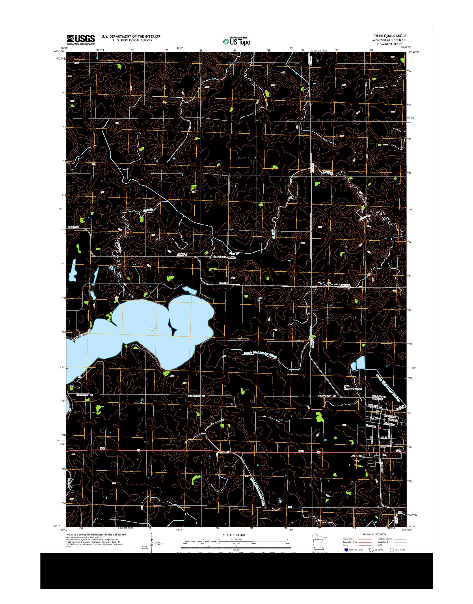 USGS US TOPO 7.5-MINUTE MAP FOR TYLER, MN 2013