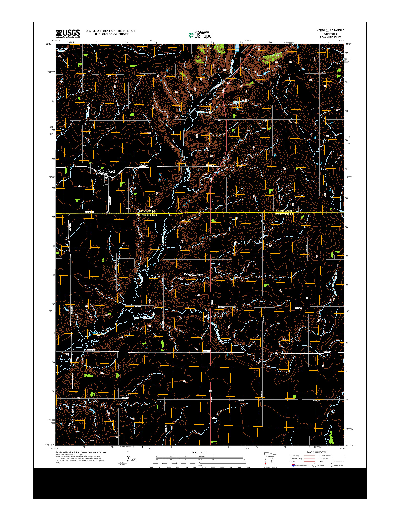 USGS US TOPO 7.5-MINUTE MAP FOR VERDI, MN 2013