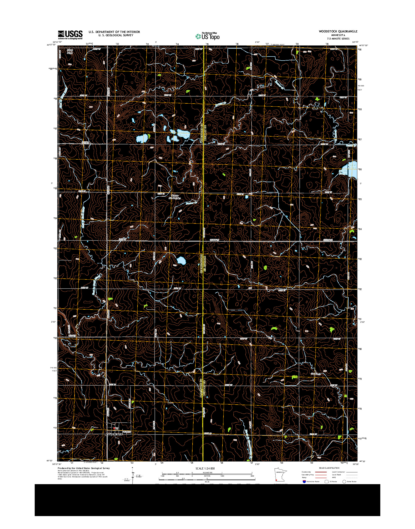USGS US TOPO 7.5-MINUTE MAP FOR WOODSTOCK, MN 2013