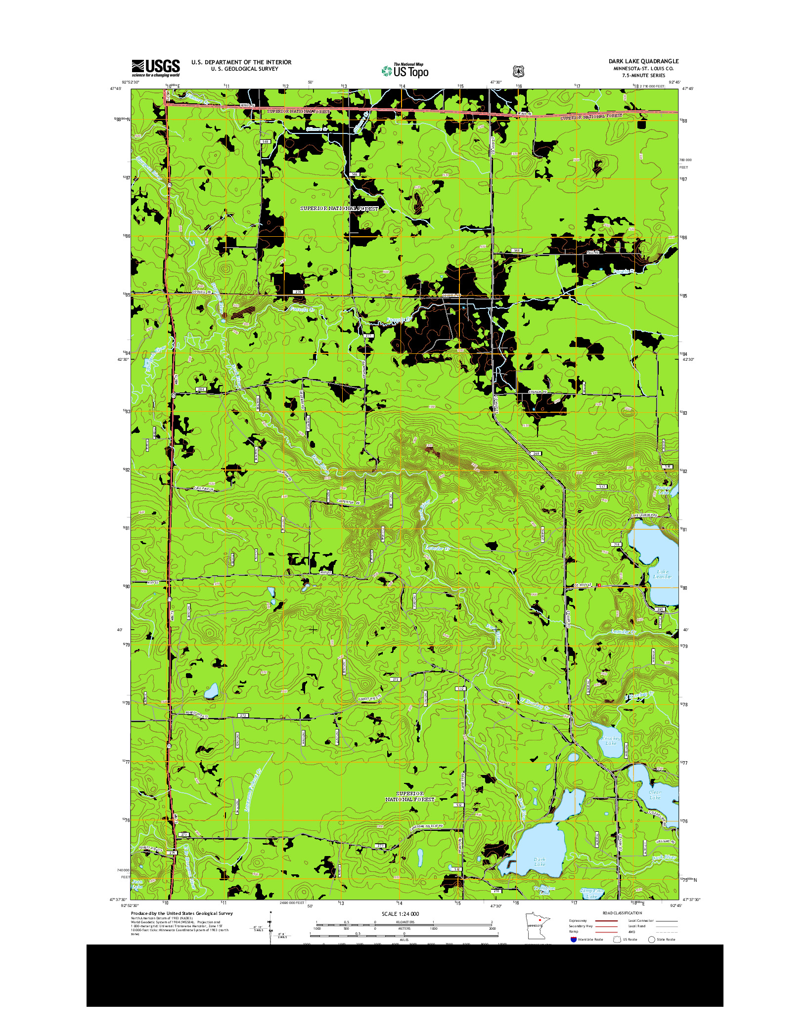 USGS US TOPO 7.5-MINUTE MAP FOR DARK LAKE, MN 2013