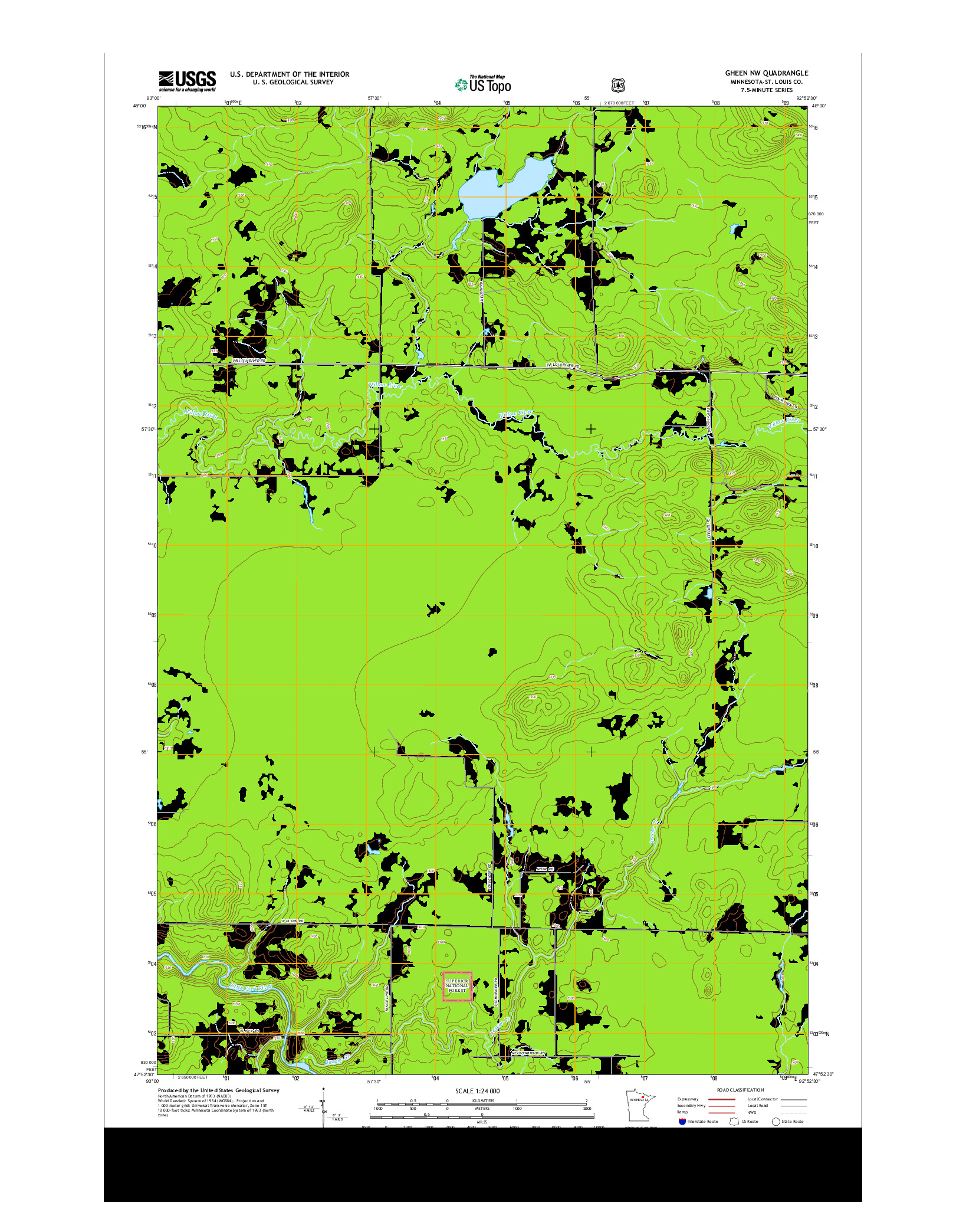 USGS US TOPO 7.5-MINUTE MAP FOR GHEEN NW, MN 2013