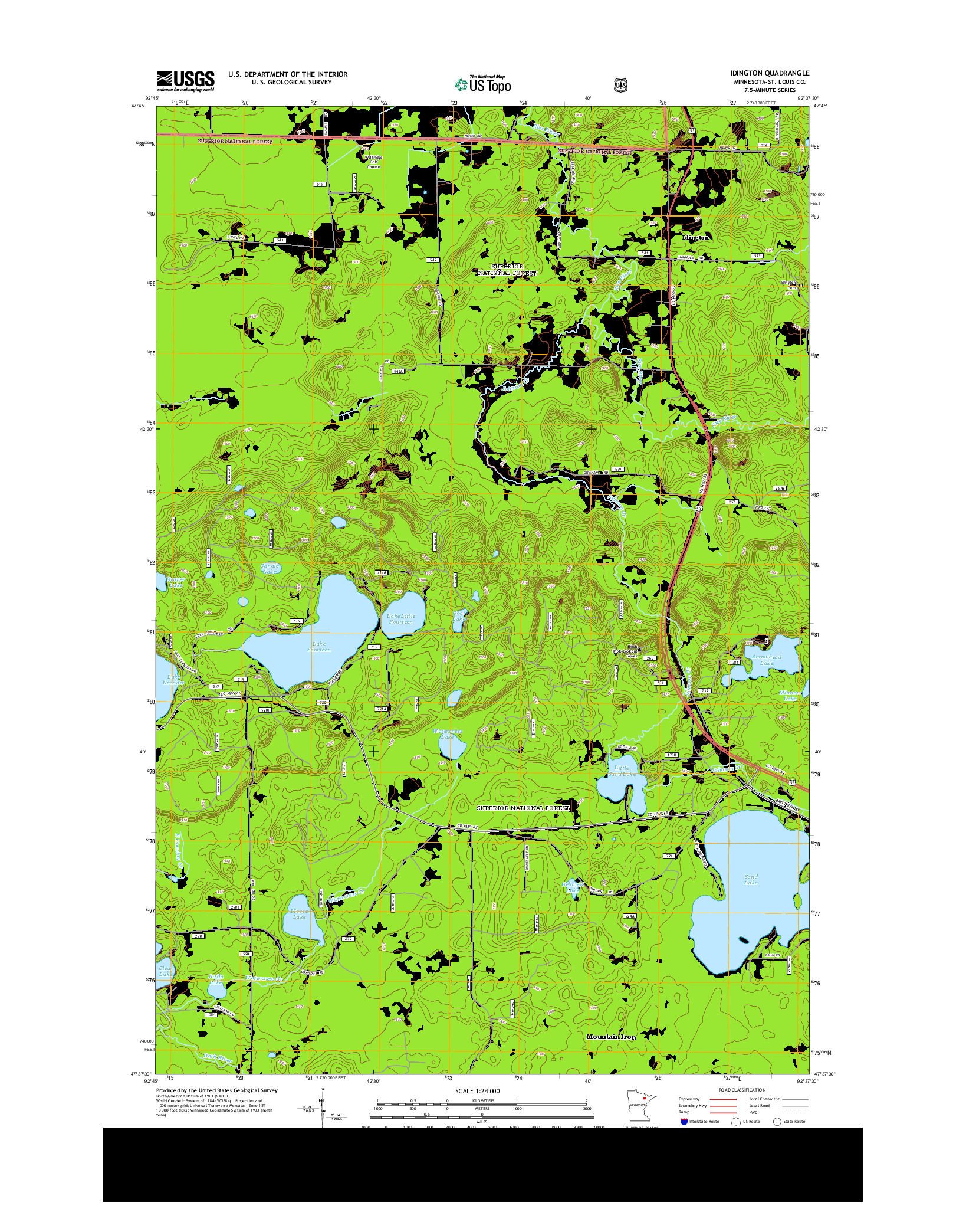 USGS US TOPO 7.5-MINUTE MAP FOR IDINGTON, MN 2013