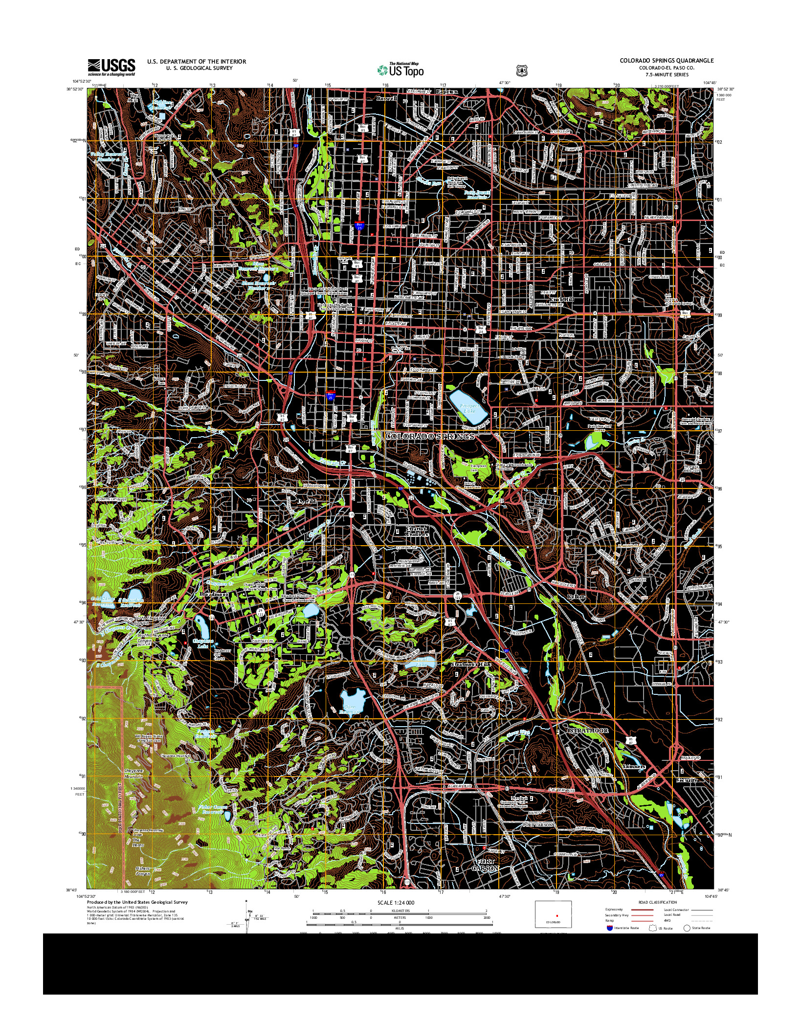 USGS US TOPO 7.5-MINUTE MAP FOR COLORADO SPRINGS, CO 2013