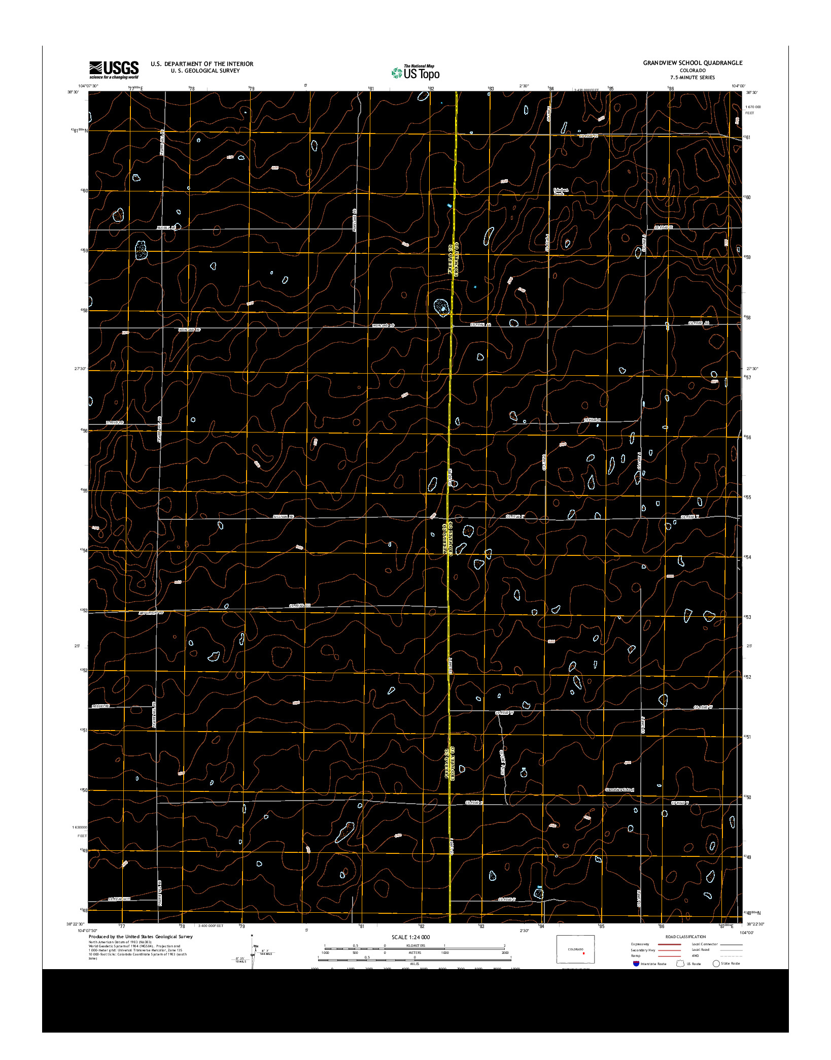 USGS US TOPO 7.5-MINUTE MAP FOR GRANDVIEW SCHOOL, CO 2013