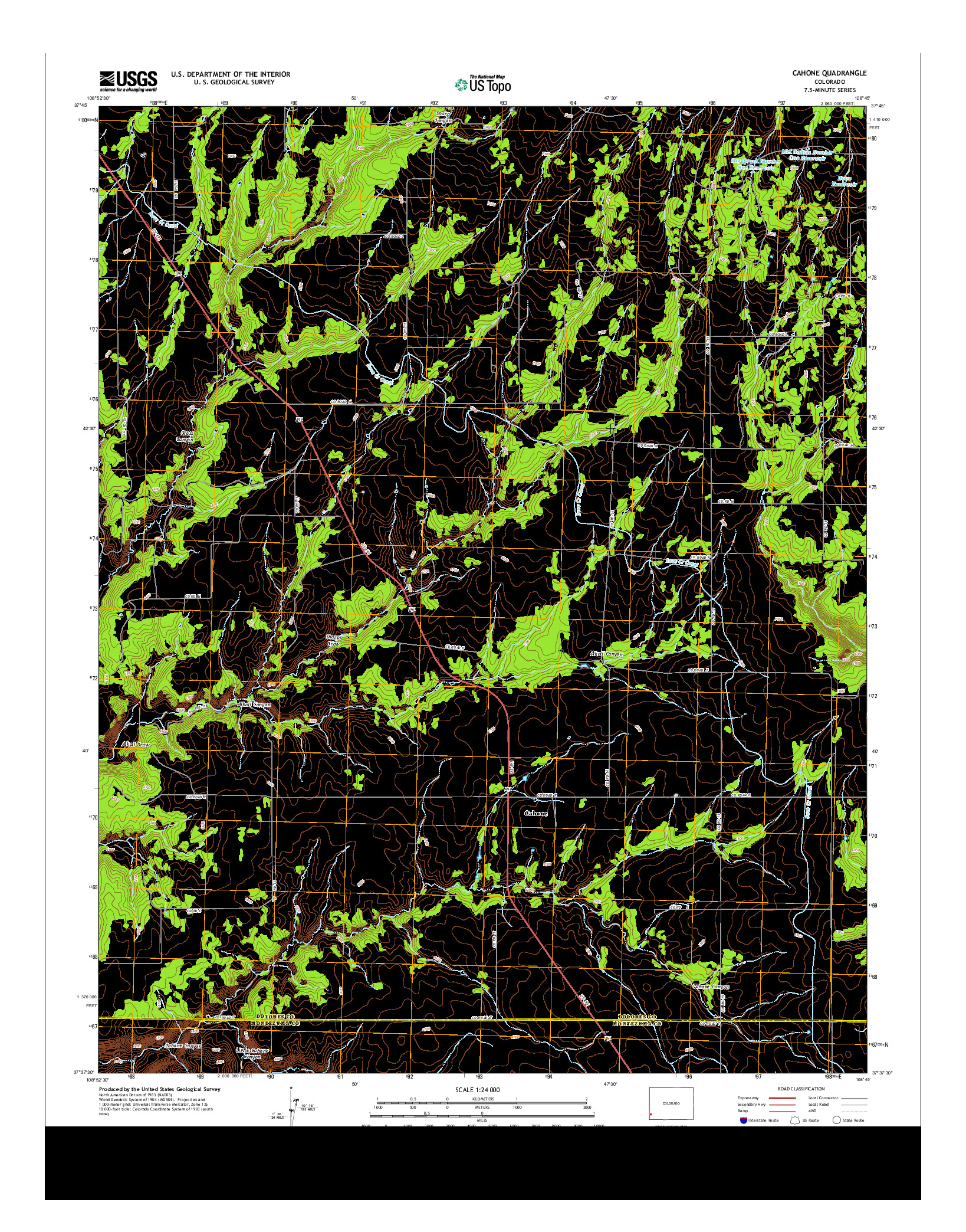 USGS US TOPO 7.5-MINUTE MAP FOR CAHONE, CO 2013