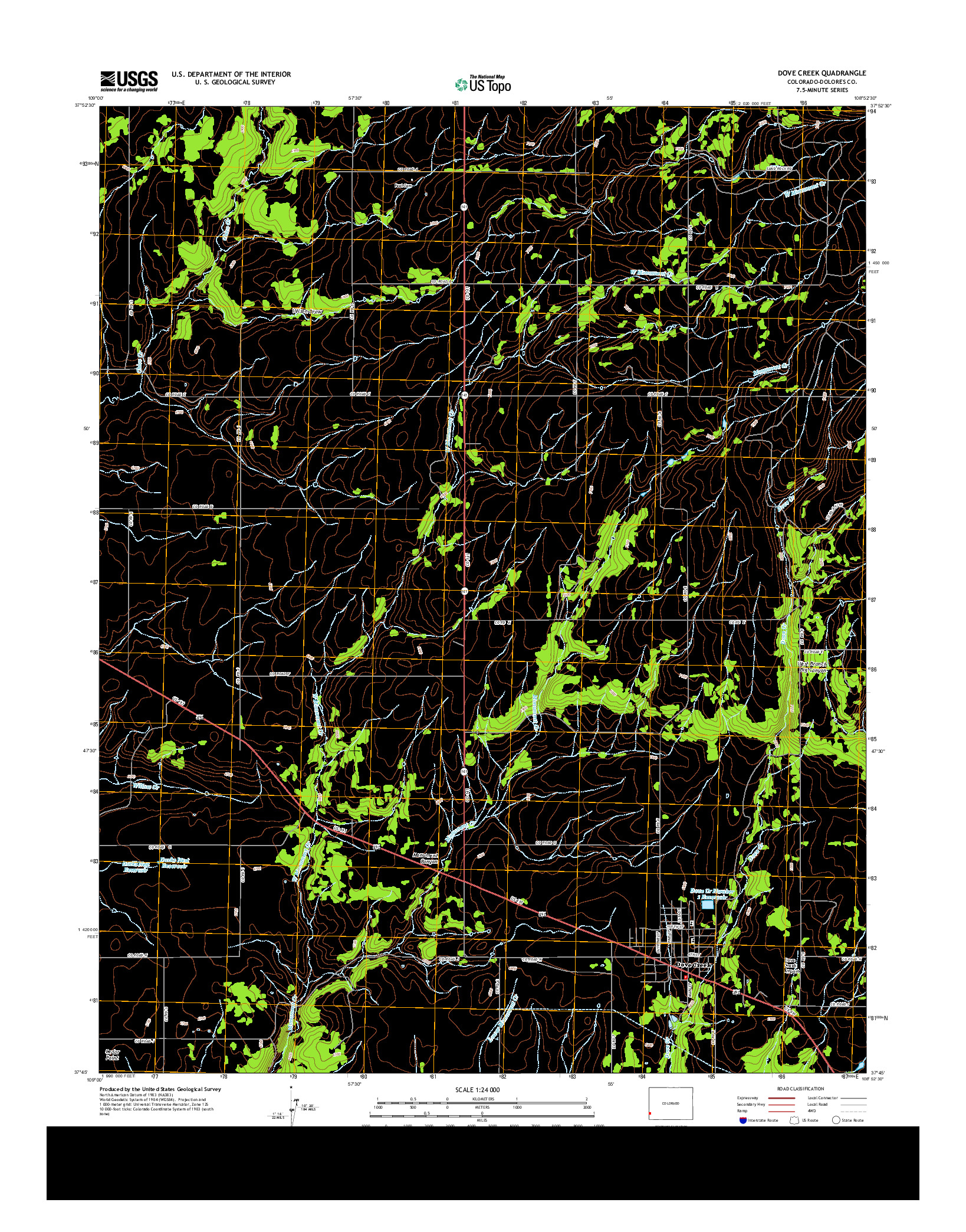 USGS US TOPO 7.5-MINUTE MAP FOR DOVE CREEK, CO 2013