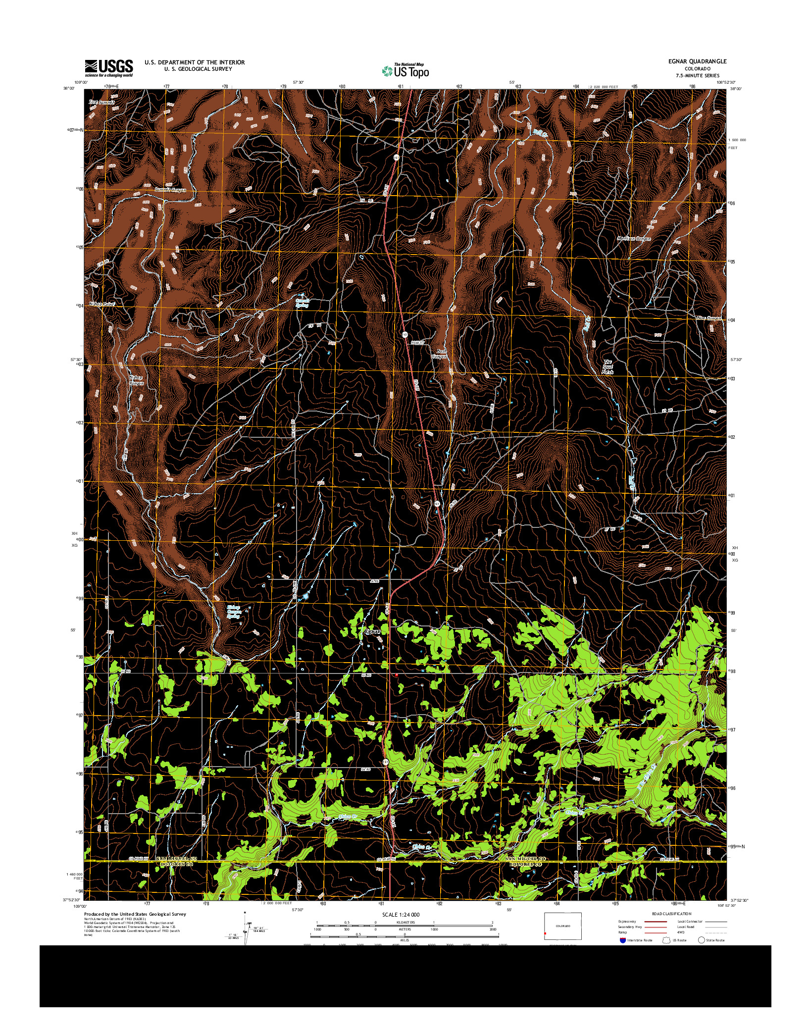 USGS US TOPO 7.5-MINUTE MAP FOR EGNAR, CO 2013