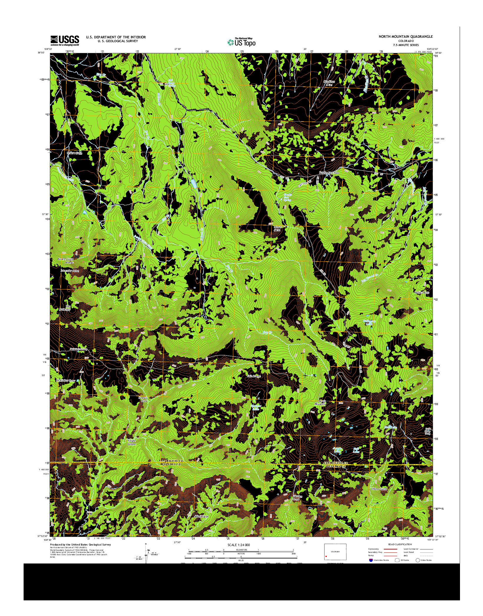 USGS US TOPO 7.5-MINUTE MAP FOR NORTH MOUNTAIN, CO 2013