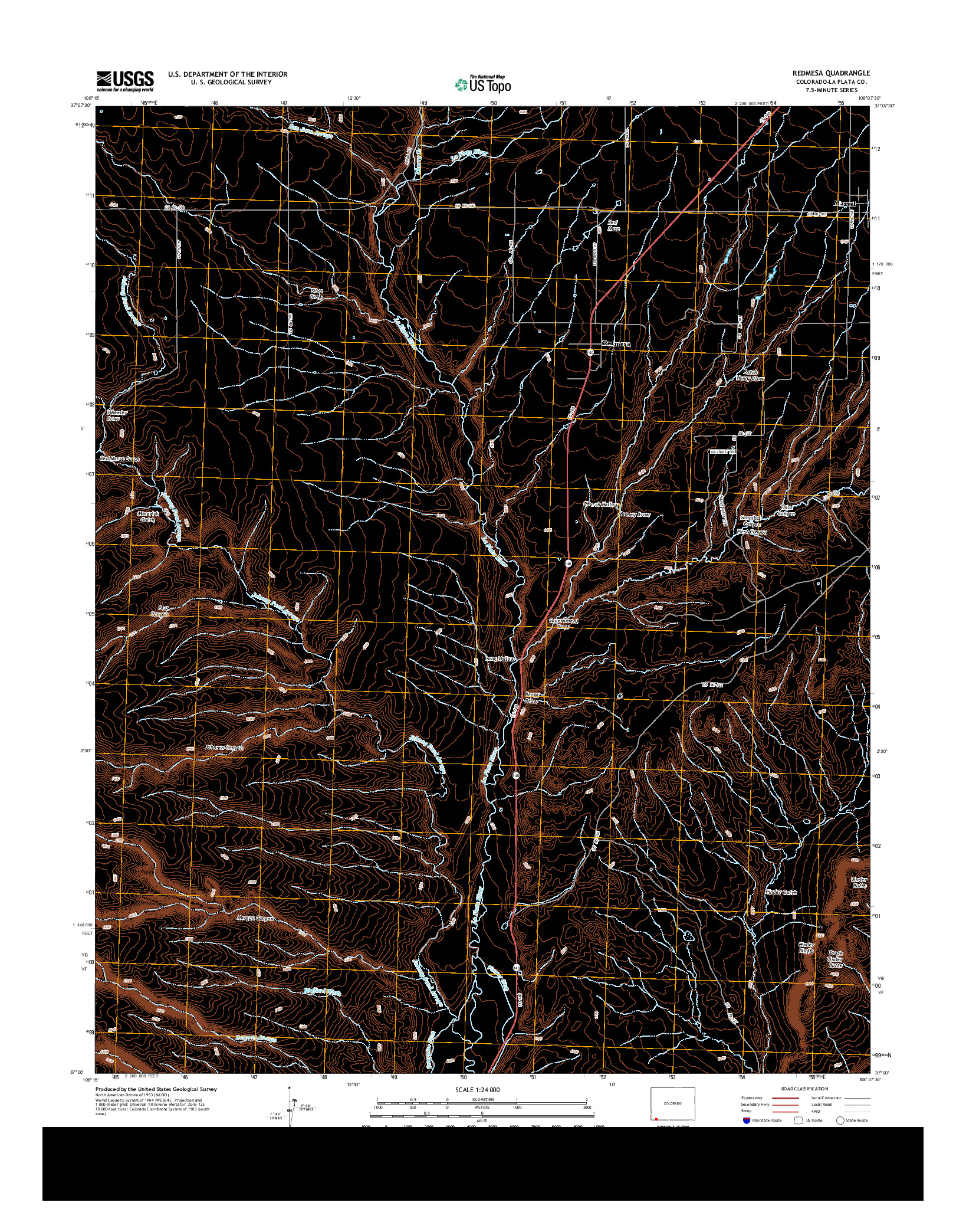 USGS US TOPO 7.5-MINUTE MAP FOR REDMESA, CO 2013