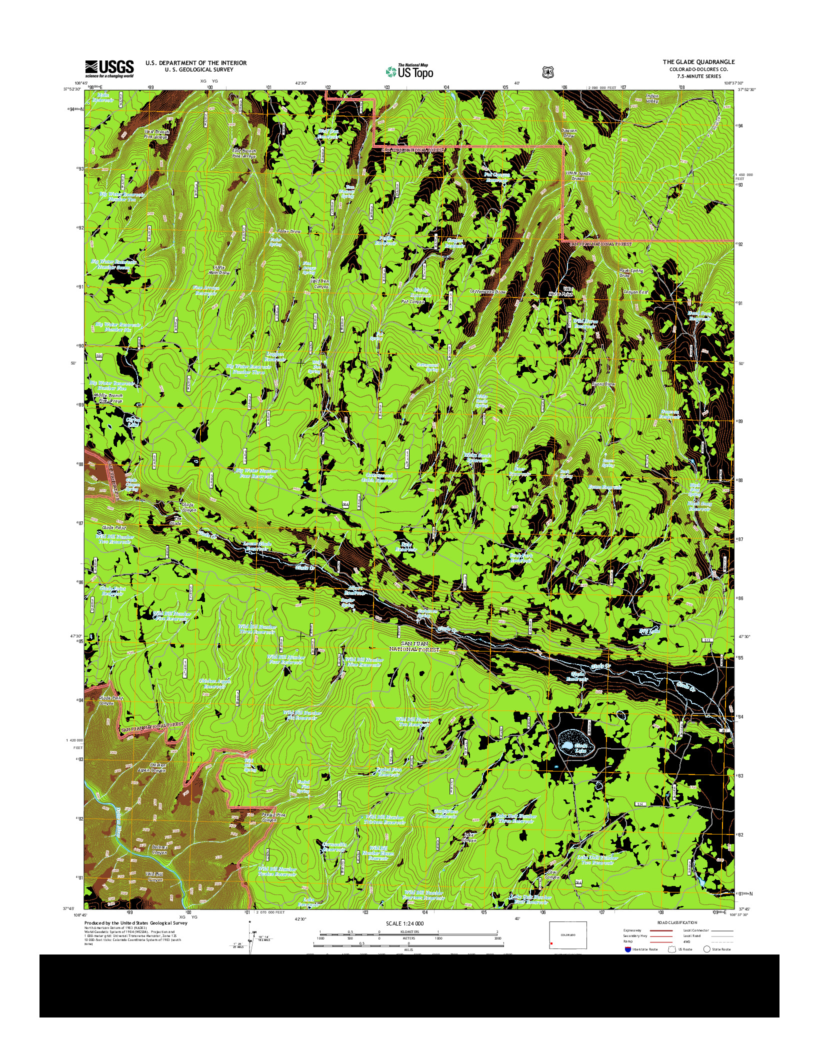 USGS US TOPO 7.5-MINUTE MAP FOR THE GLADE, CO 2013