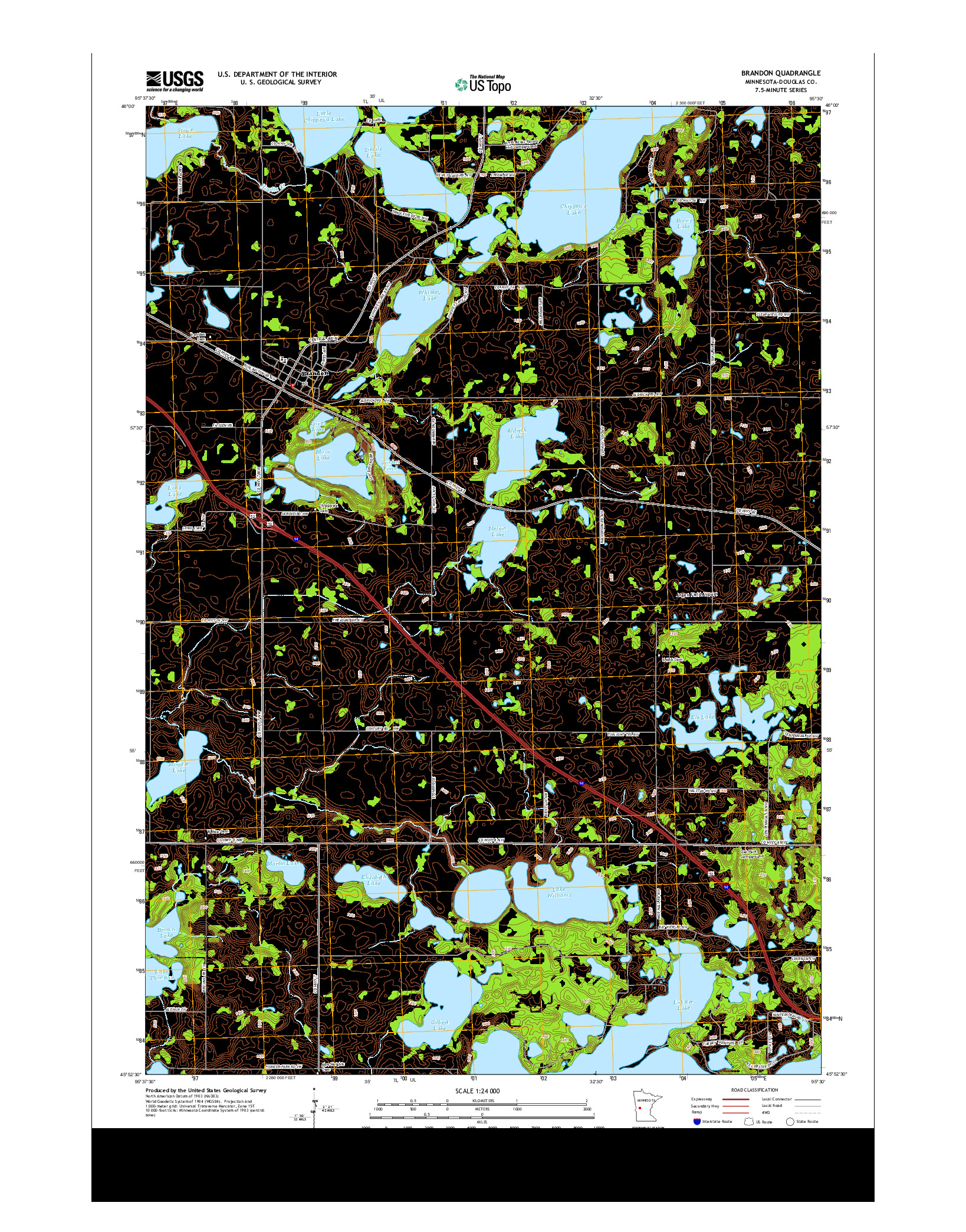 USGS US TOPO 7.5-MINUTE MAP FOR BRANDON, MN 2013
