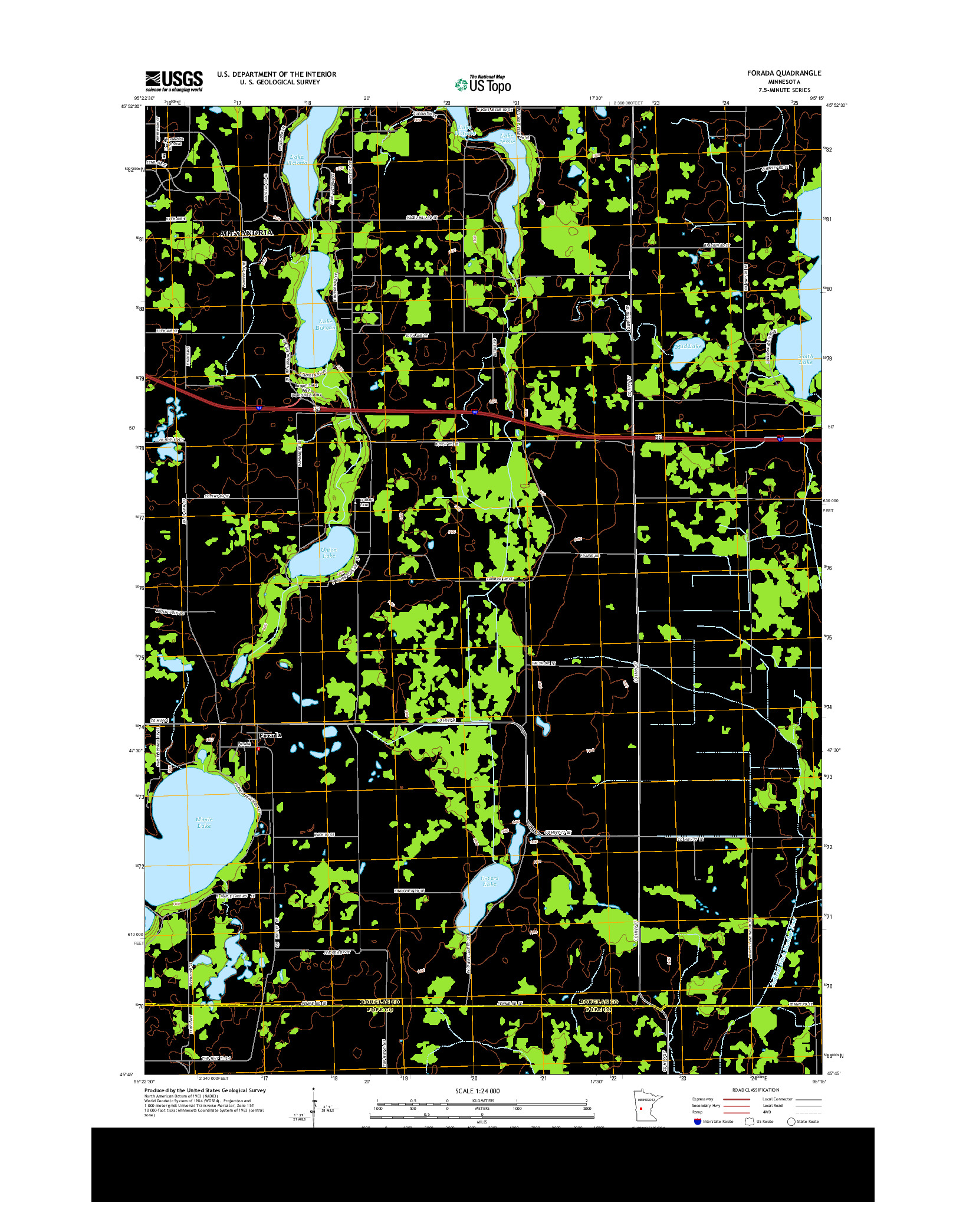 USGS US TOPO 7.5-MINUTE MAP FOR FORADA, MN 2013