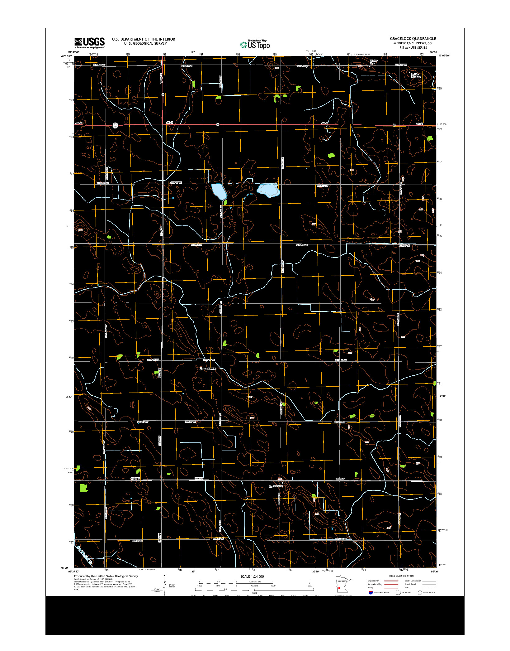 USGS US TOPO 7.5-MINUTE MAP FOR GRACELOCK, MN 2013