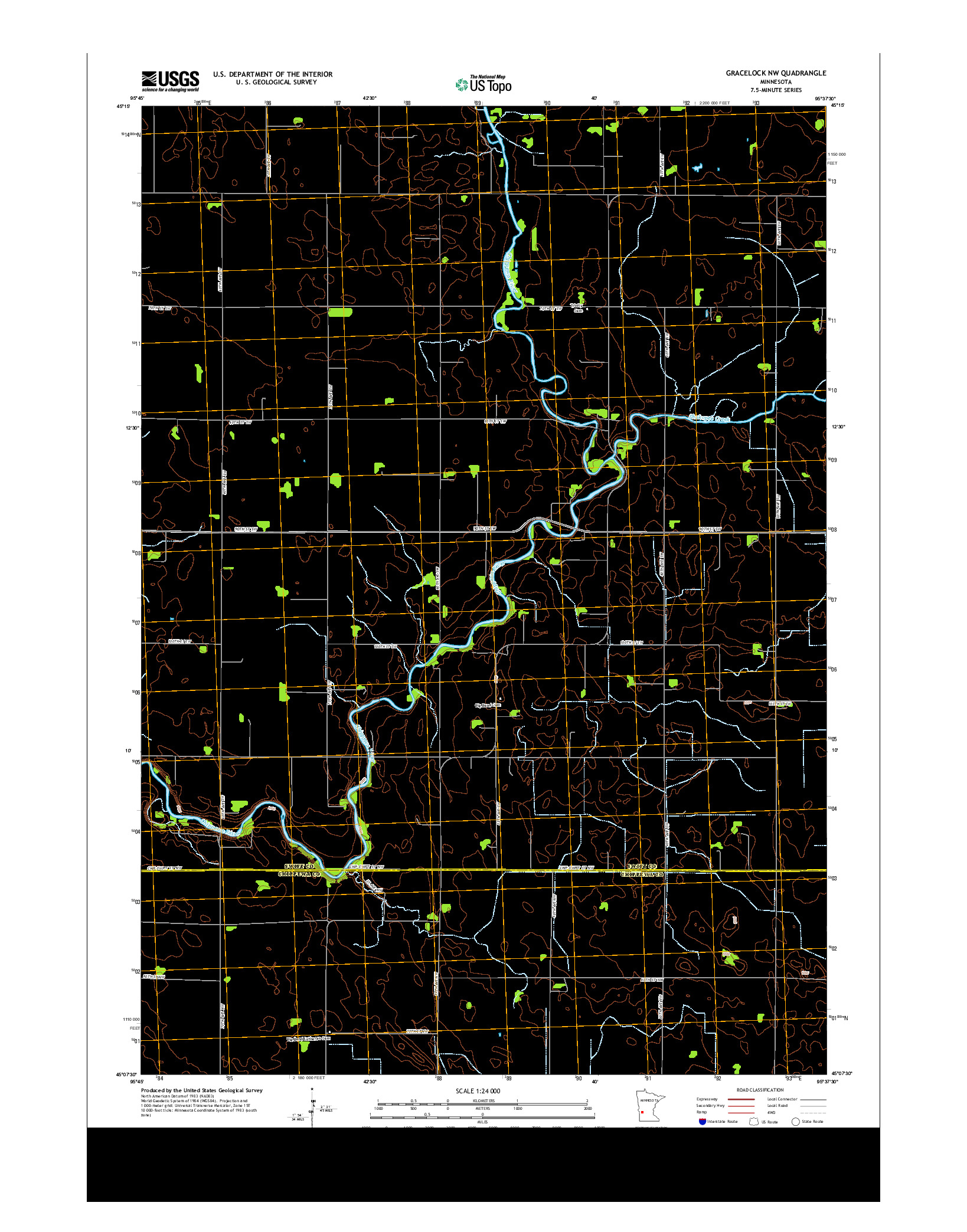 USGS US TOPO 7.5-MINUTE MAP FOR GRACELOCK NW, MN 2013