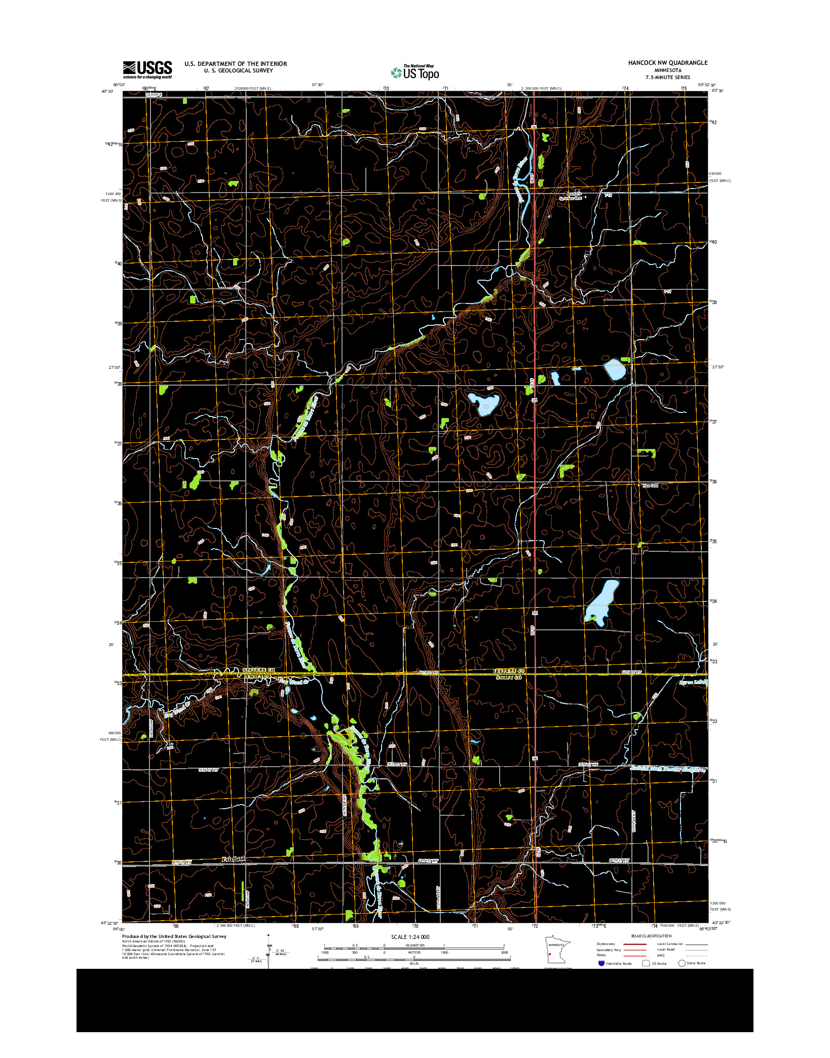 USGS US TOPO 7.5-MINUTE MAP FOR HANCOCK NW, MN 2013