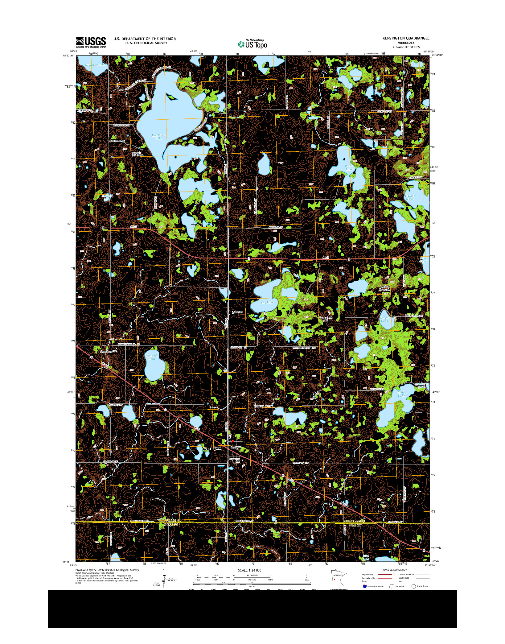 USGS US TOPO 7.5-MINUTE MAP FOR KENSINGTON, MN 2013