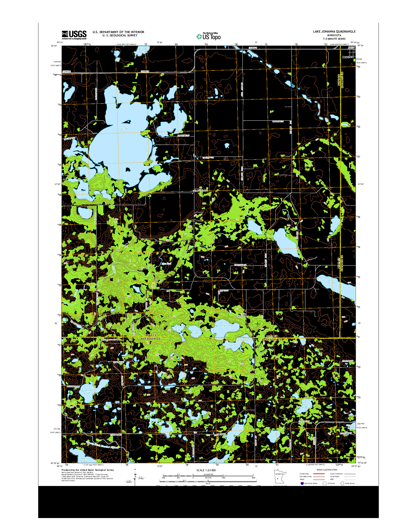 USGS US TOPO 7.5-MINUTE MAP FOR LAKE JOHANNA, MN 2013