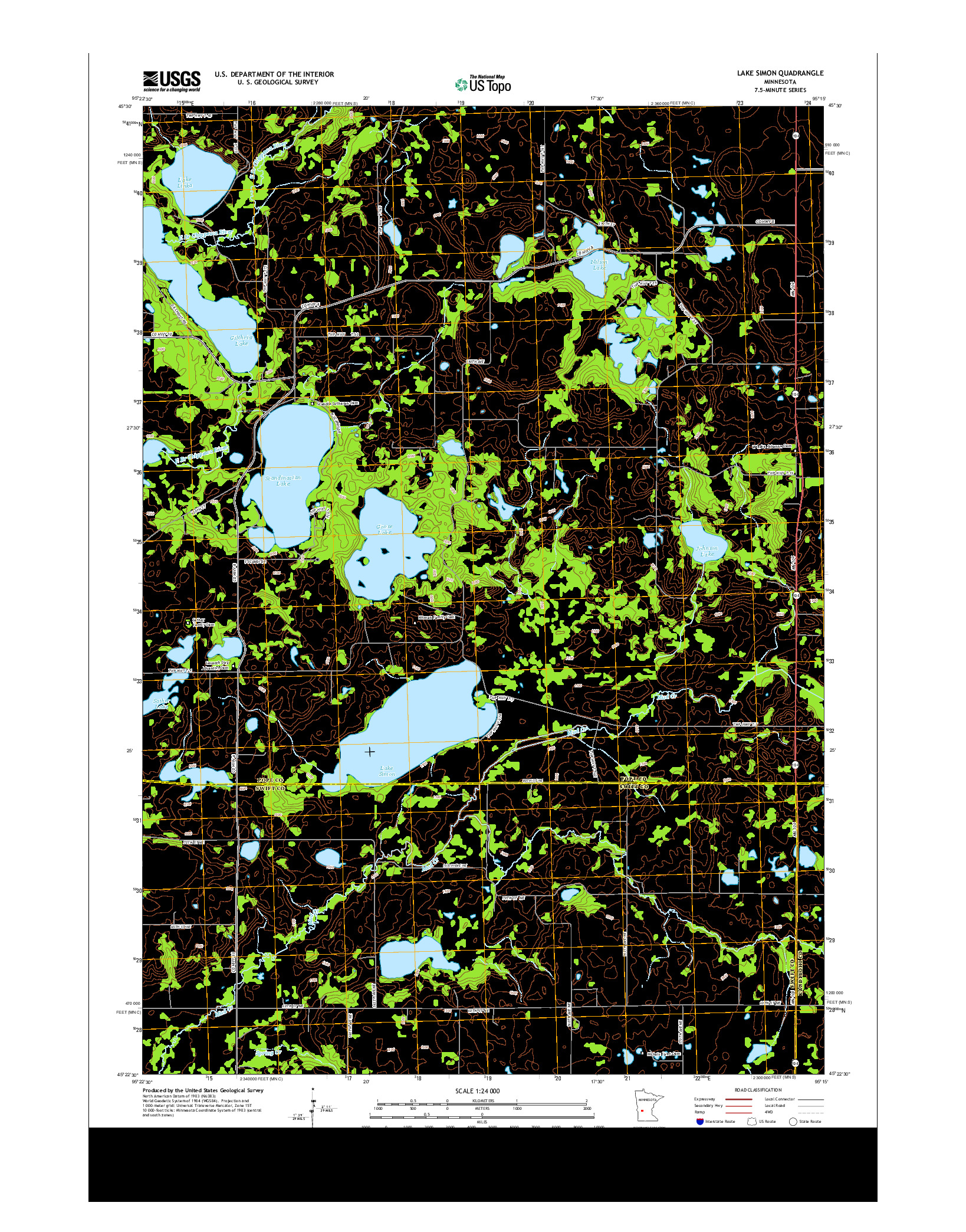 USGS US TOPO 7.5-MINUTE MAP FOR LAKE SIMON, MN 2013