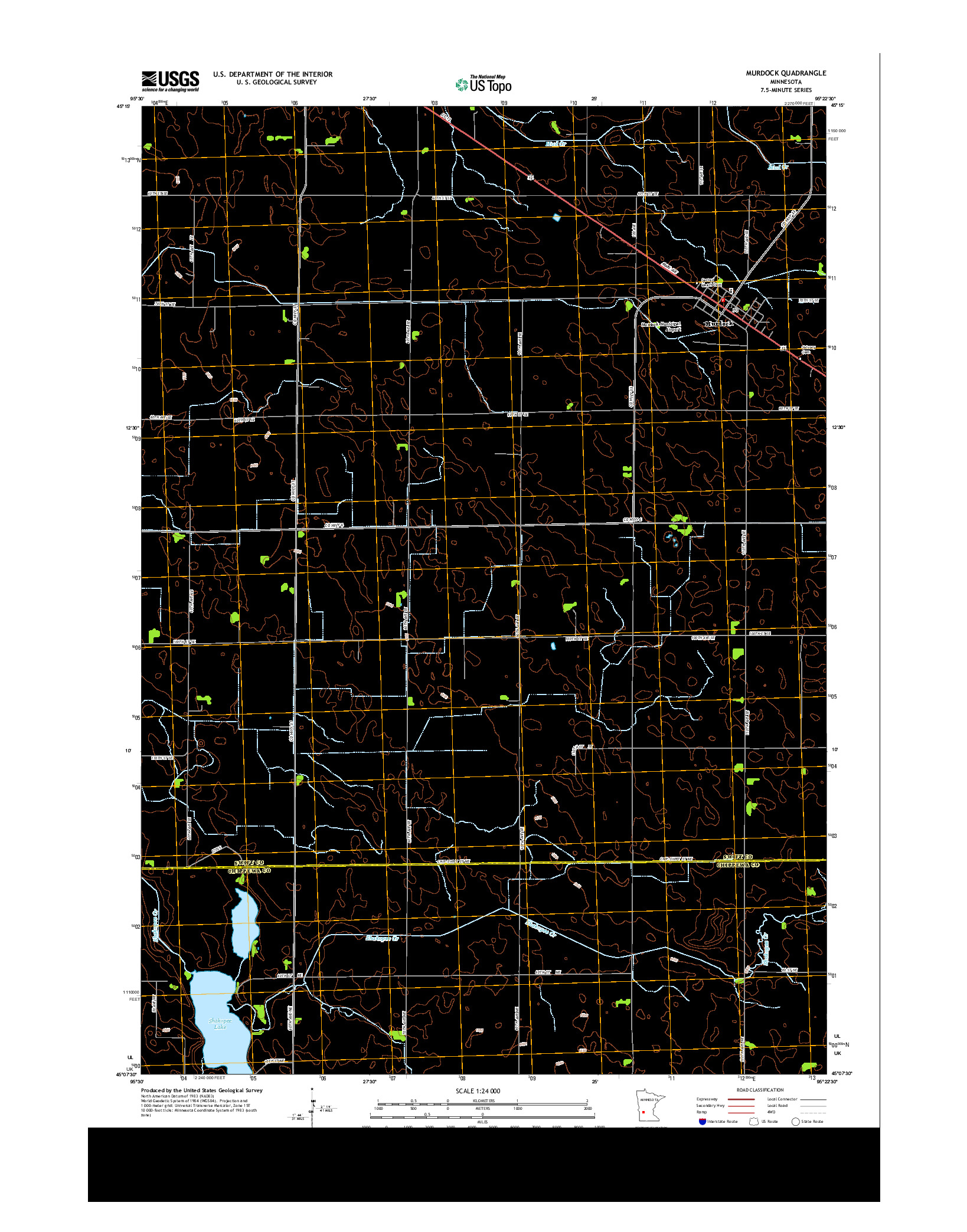 USGS US TOPO 7.5-MINUTE MAP FOR MURDOCK, MN 2013