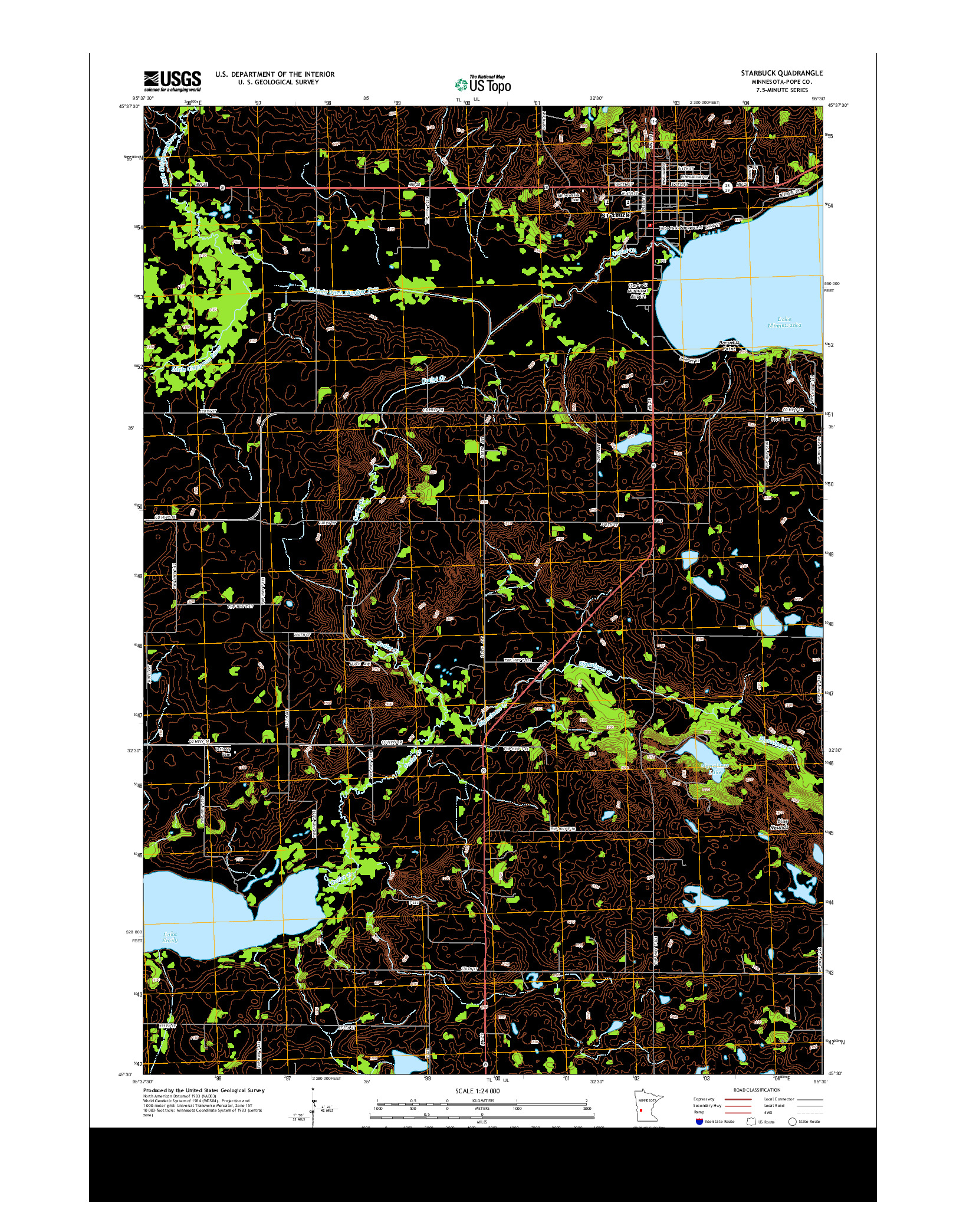 USGS US TOPO 7.5-MINUTE MAP FOR STARBUCK, MN 2013