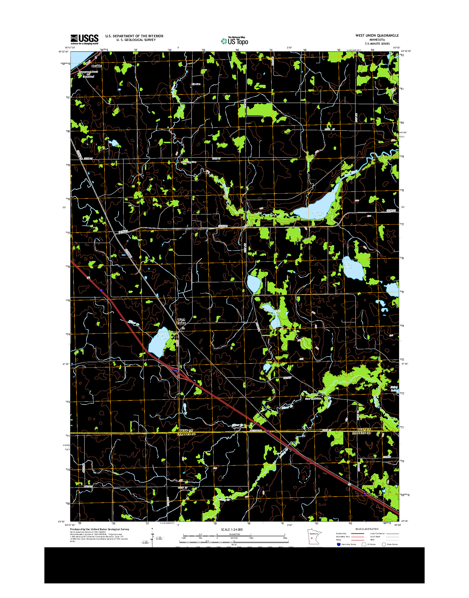 USGS US TOPO 7.5-MINUTE MAP FOR WEST UNION, MN 2013