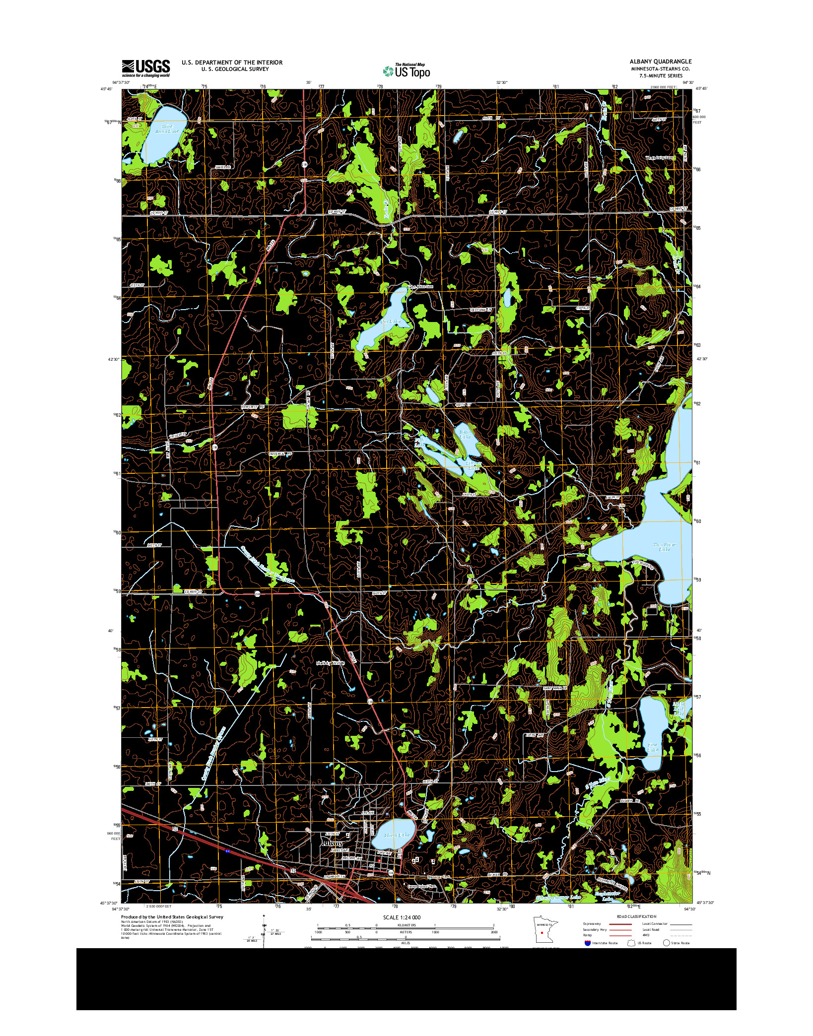 USGS US TOPO 7.5-MINUTE MAP FOR ALBANY, MN 2013