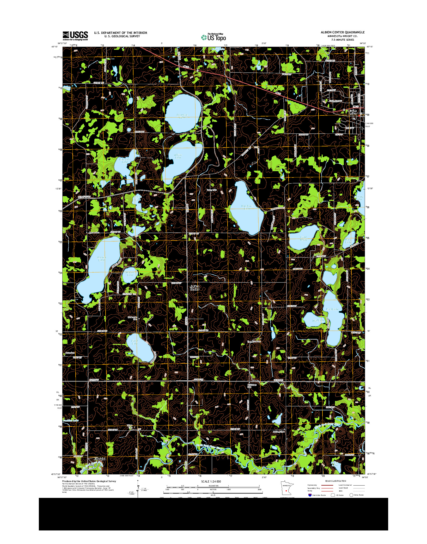 USGS US TOPO 7.5-MINUTE MAP FOR ALBION CENTER, MN 2013