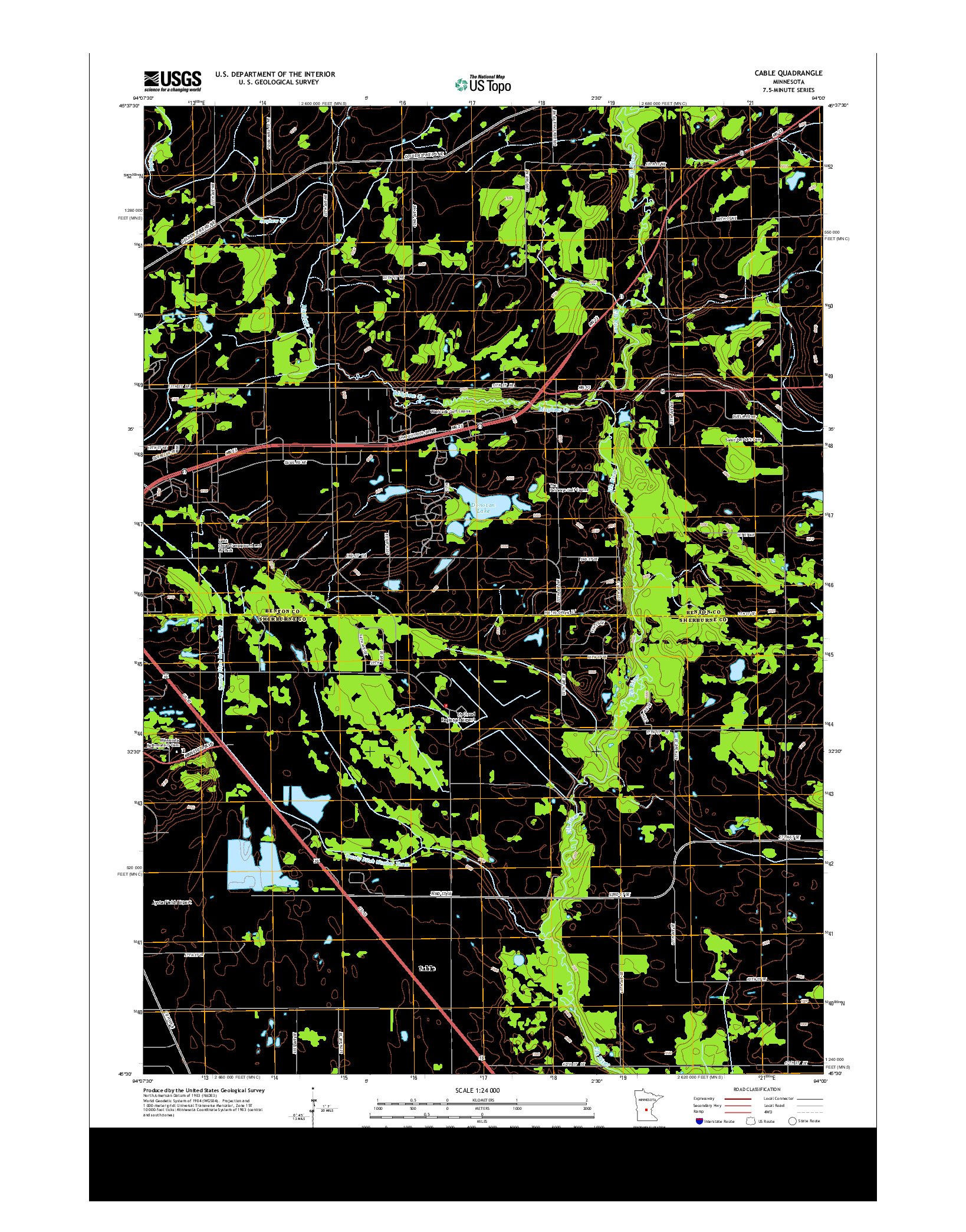 USGS US TOPO 7.5-MINUTE MAP FOR CABLE, MN 2013