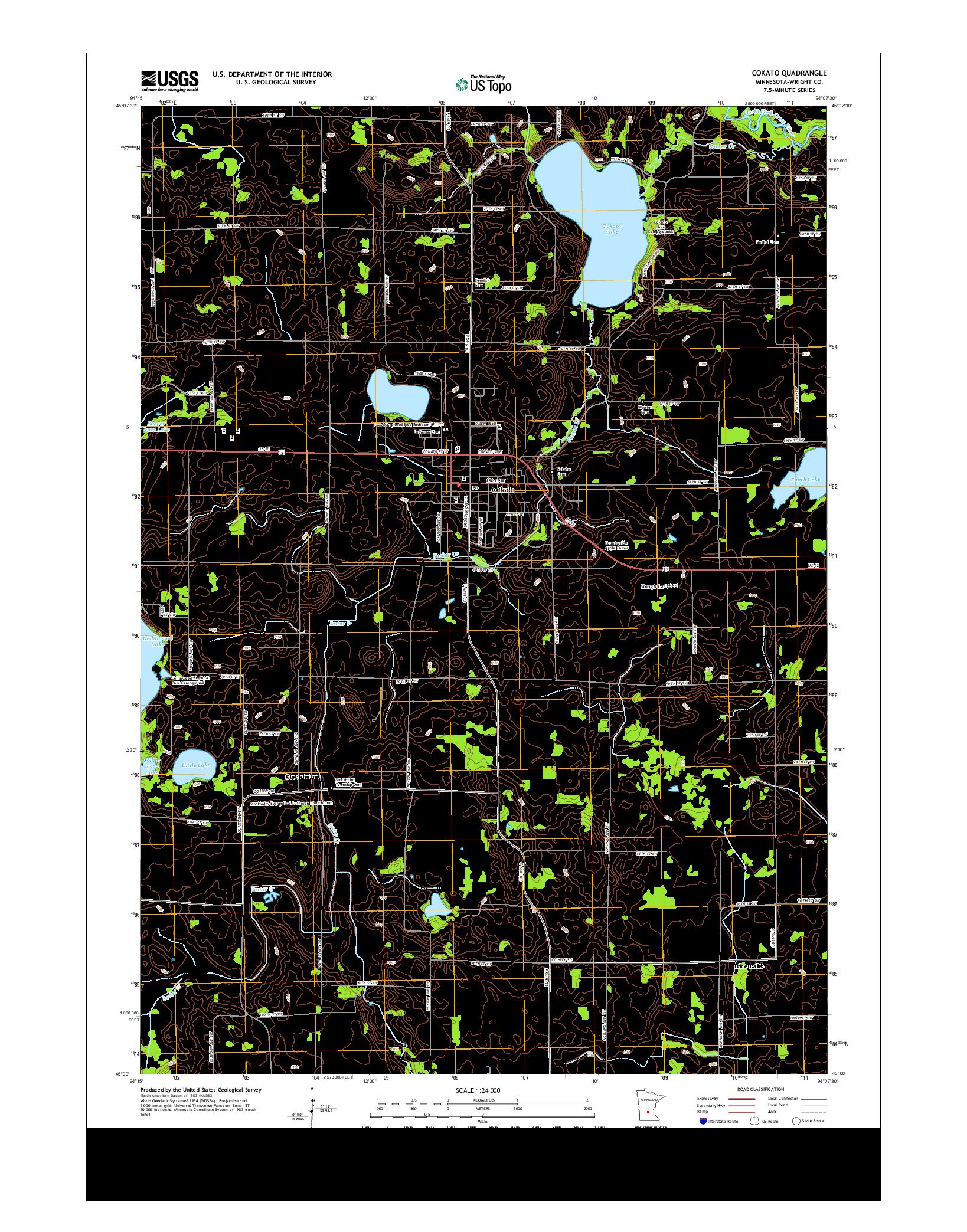 USGS US TOPO 7.5-MINUTE MAP FOR COKATO, MN 2013