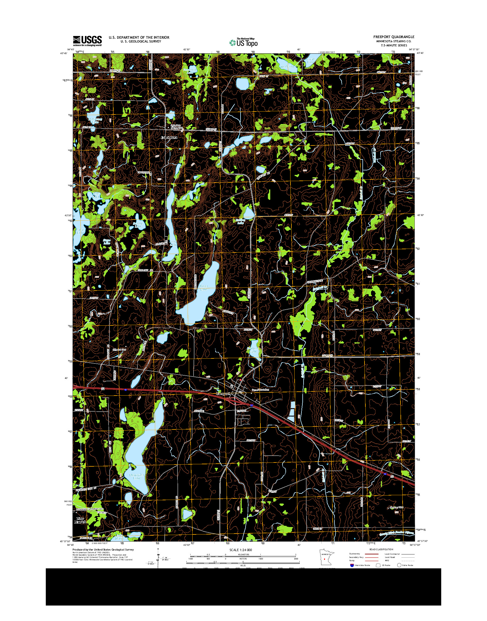 USGS US TOPO 7.5-MINUTE MAP FOR FREEPORT, MN 2013