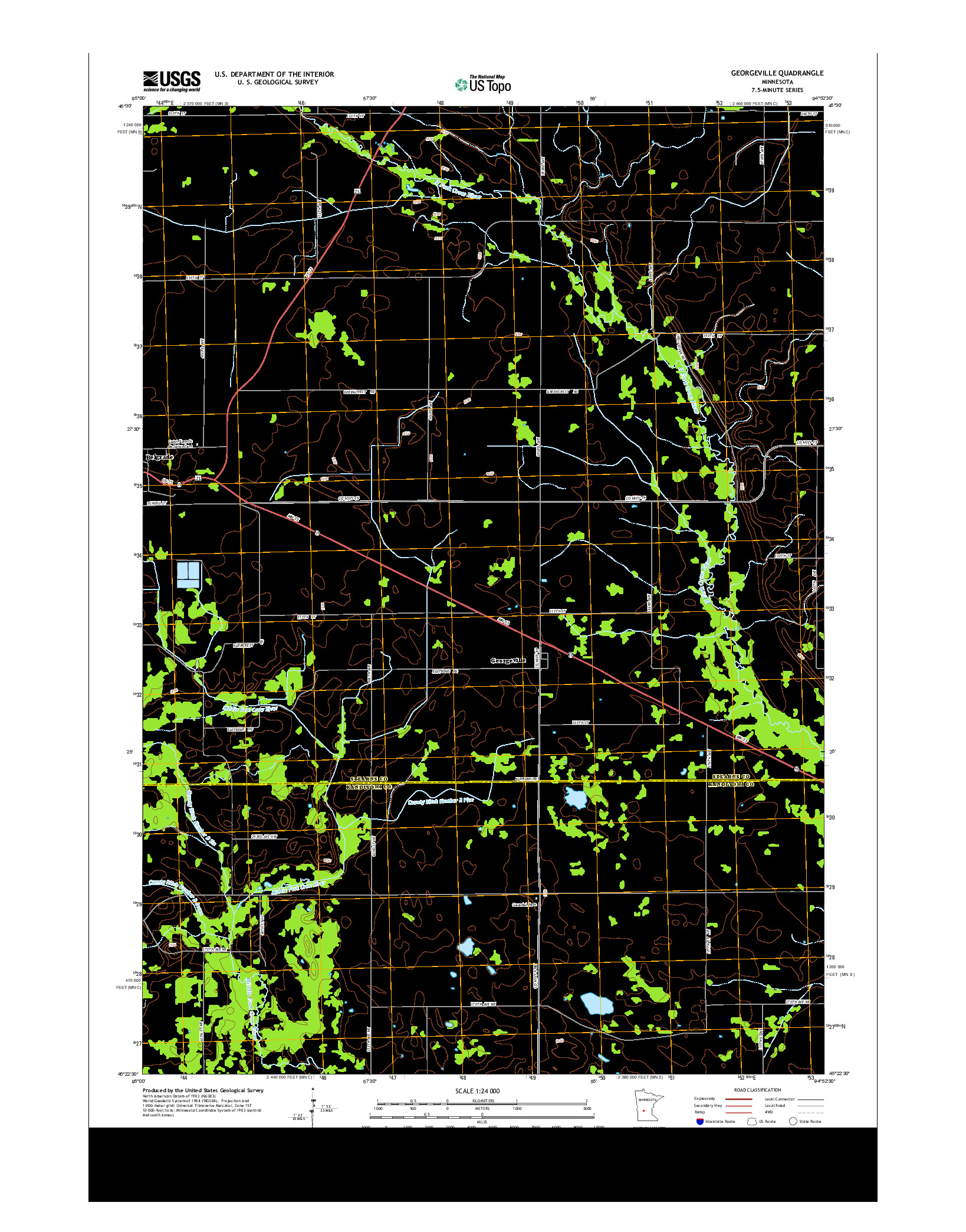 USGS US TOPO 7.5-MINUTE MAP FOR GEORGEVILLE, MN 2013