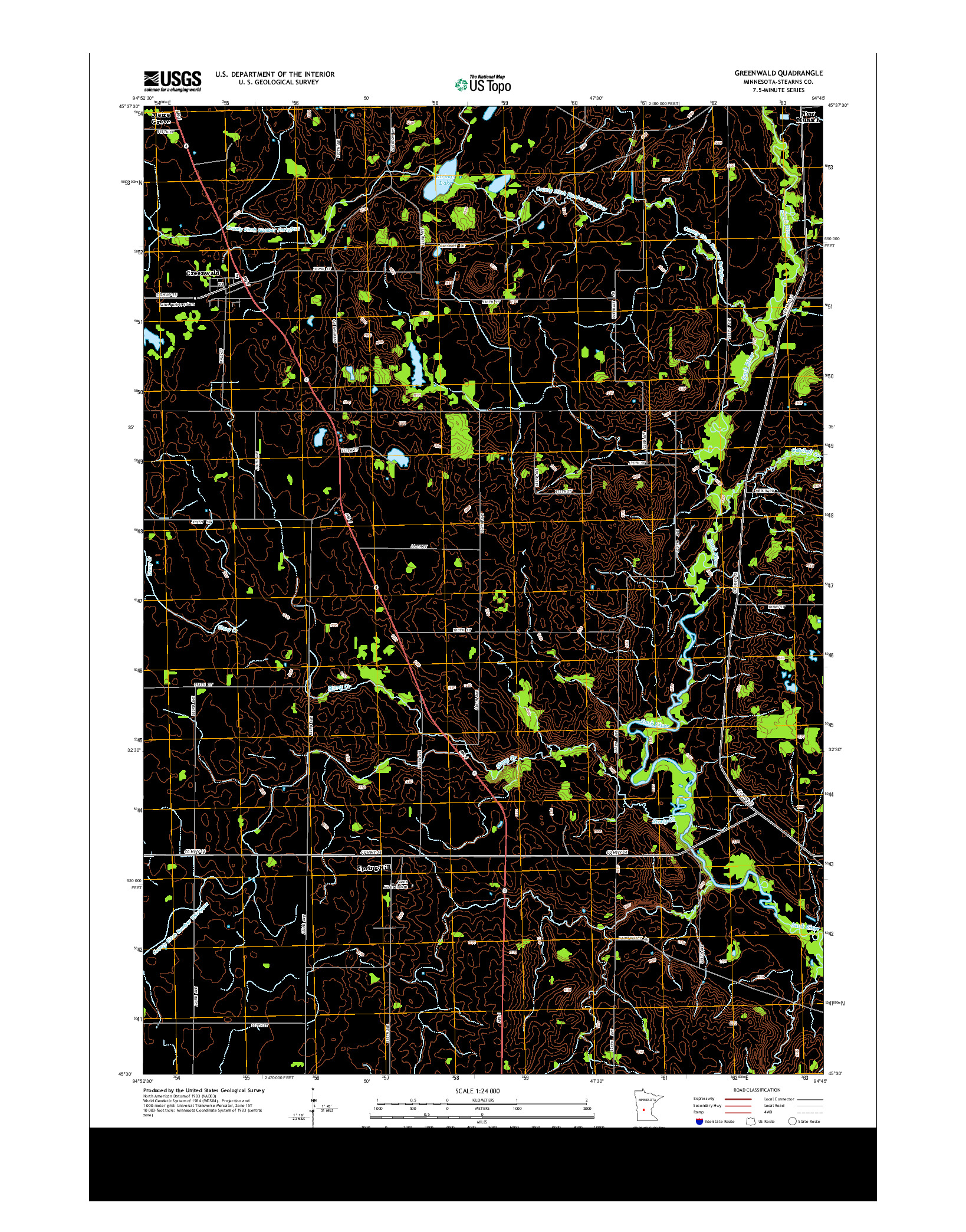 USGS US TOPO 7.5-MINUTE MAP FOR GREENWALD, MN 2013